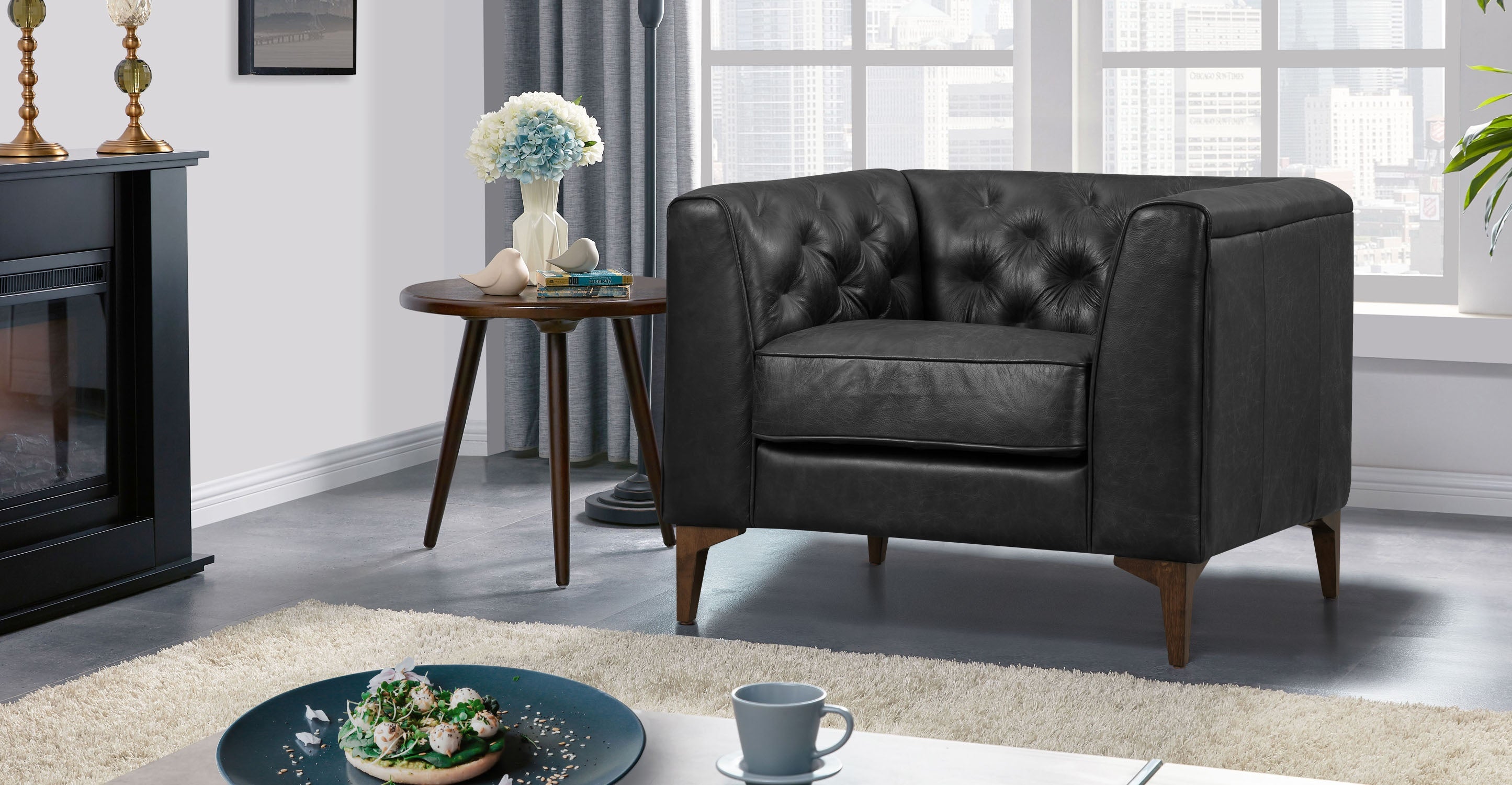 Essex Lounge Chair - Modern Comfortable Accent Chair for Living Room, Bedroom & Office - Perfect for Relaxing, Reading & Lounging
