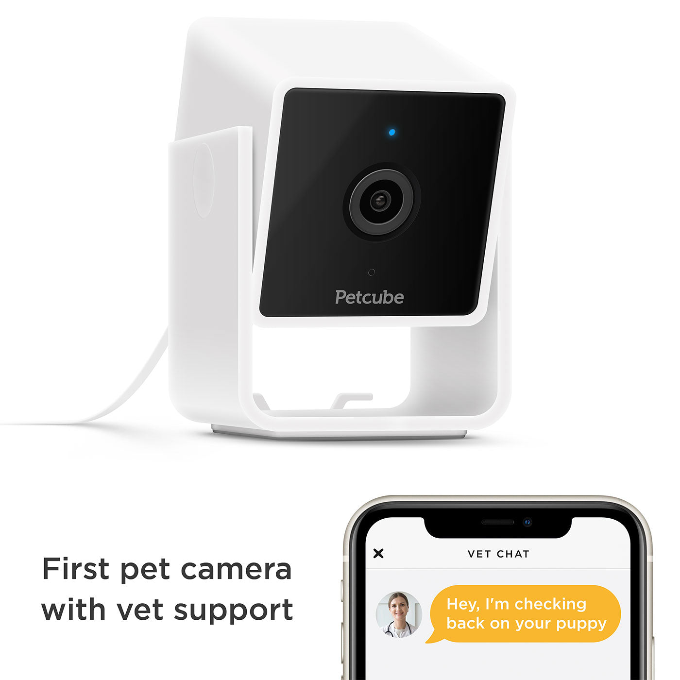 Petcube 2-Way Audio HD Pet Camera with Night Vision - Monitor & Talk to Your Dog or Cat at Home, Day or Night