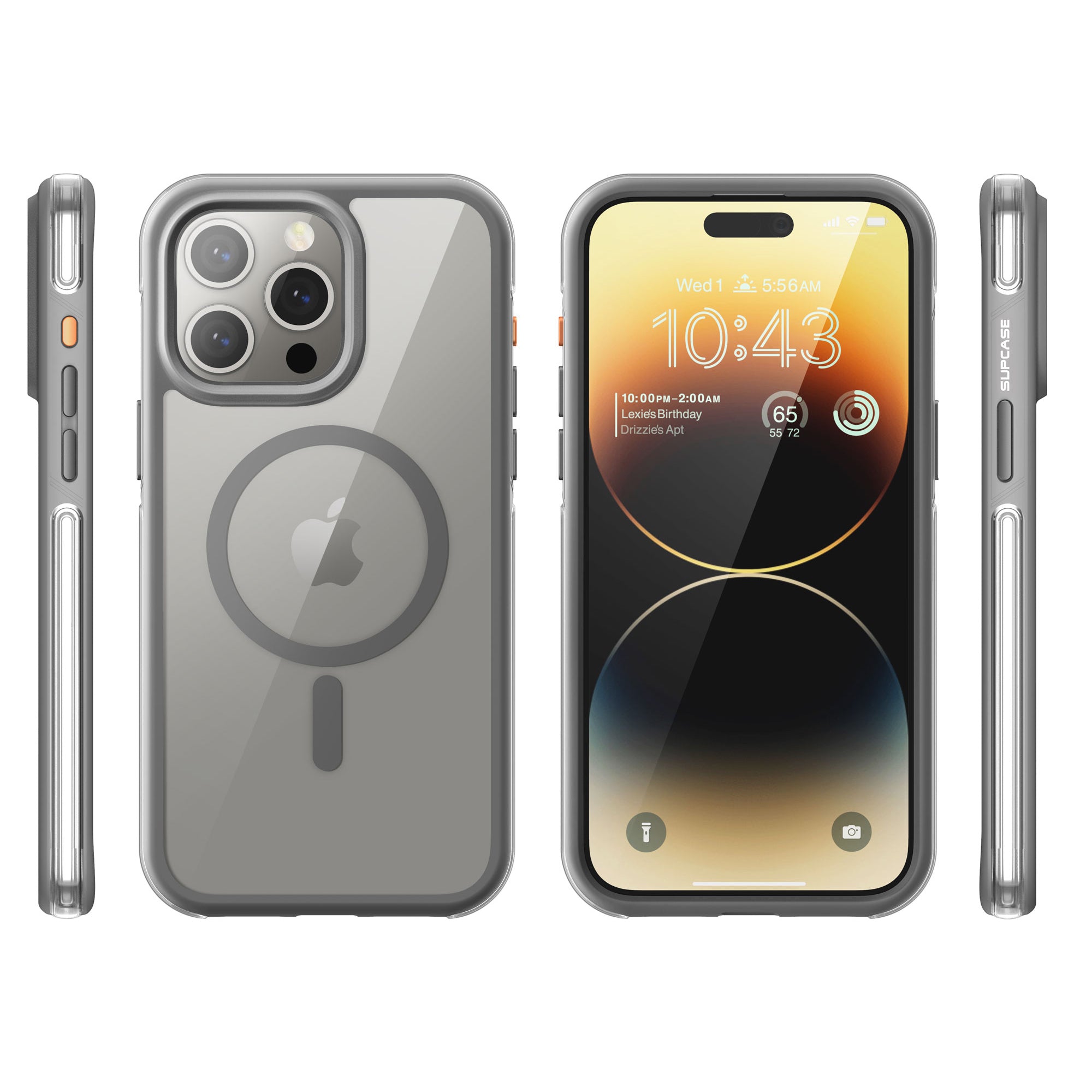 iPhone 15 Pro Max 6.7 Inch Unicorn Beetle AIR MAG Case with Built-in Screen Protector - Slim Clear Protective Cover (Open Box, Gray) - Perfect for Daily Use, Travel & Outdoor Activities