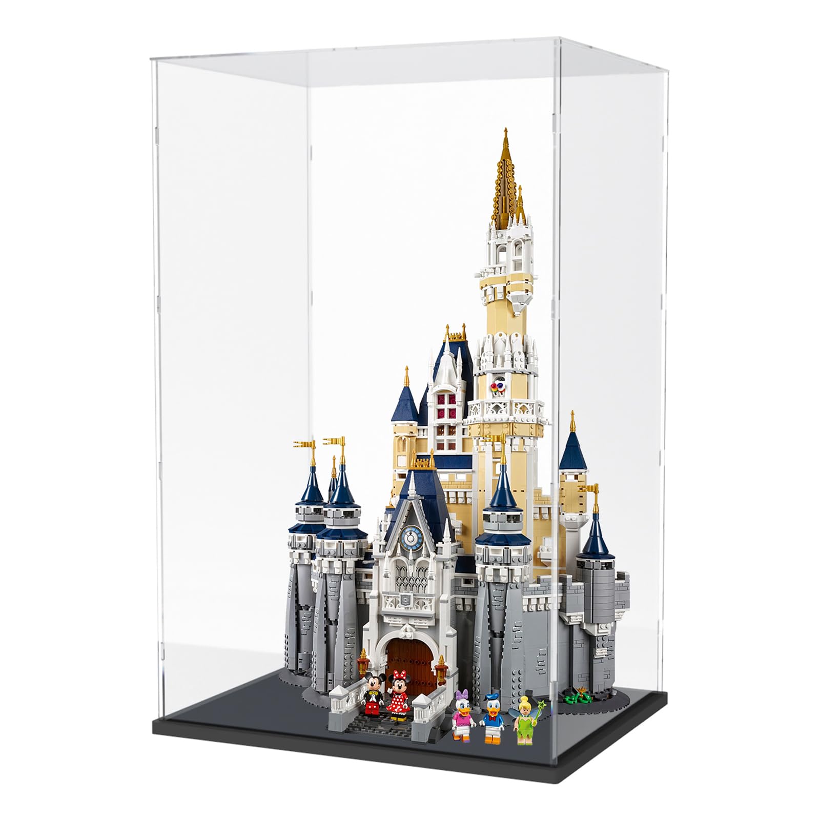 Choowin 31-Inch Tall Clear Acrylic Display Case for Lego Disney Castle 71040 - Thickened Dustproof Showcase for Collectible Figures, Dolls & Model Sets (Black Base) - Perfect for Home Decor, Office Display & Toy Protection