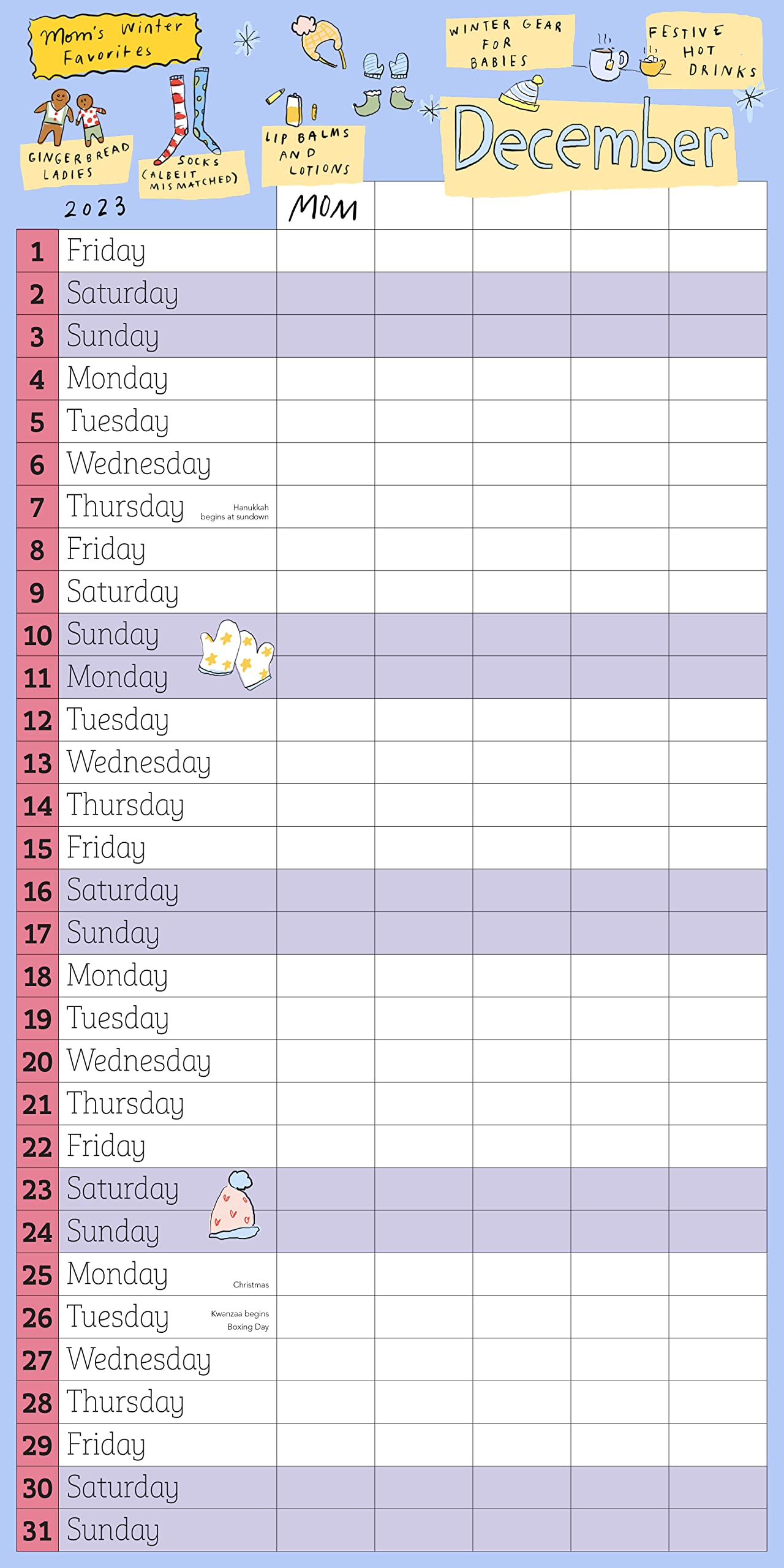 2023 Family Wall Calendar for Mom - Organize & Track Important Dates | Perfect for Home, Office & School Planning