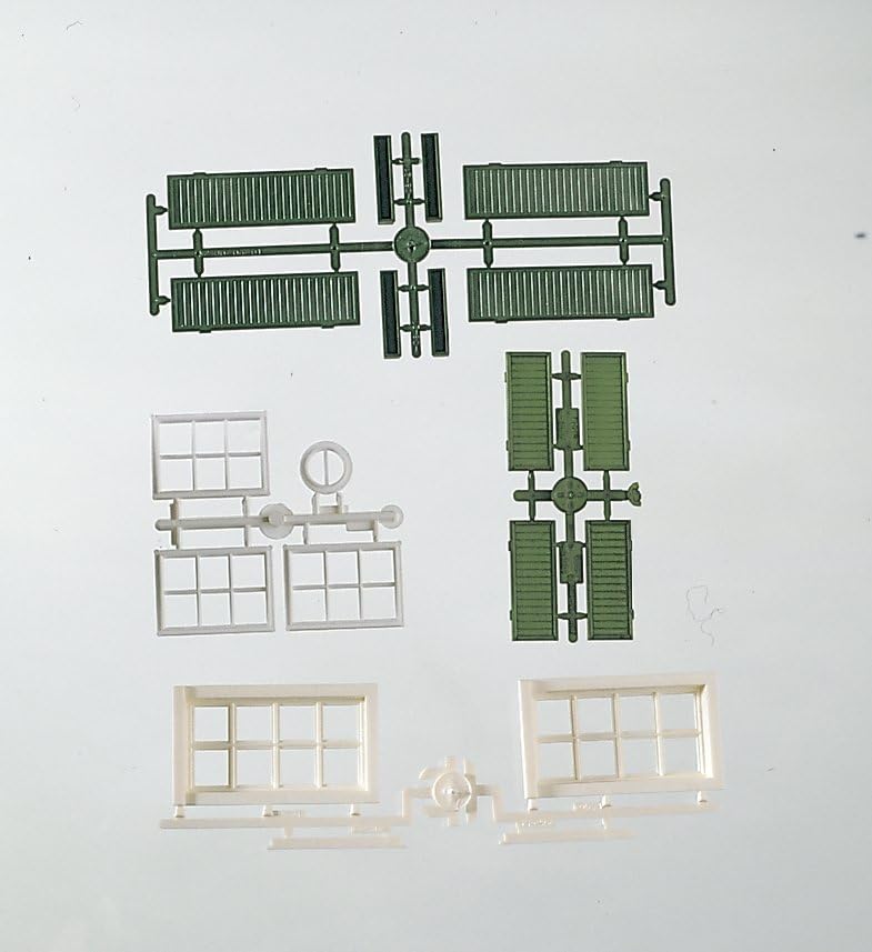 Piko 62805 Model Train Windows & Shutters - Set of 30 Realistic Scale Miniatures for HO Scale Layouts - Perfect for DIY Train Scenery and Building Details