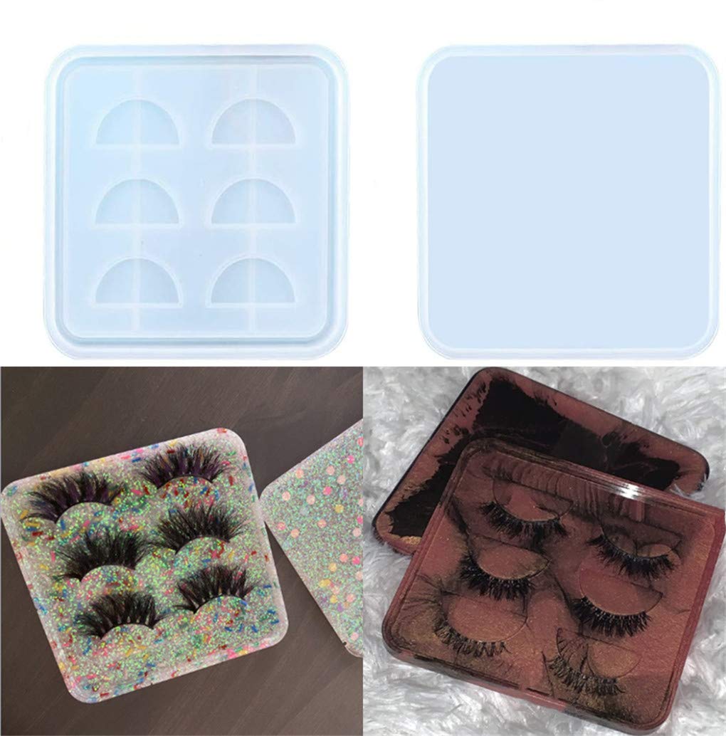 Premium False Eyelash Holder & Resin Casting Mold Set - DIY Eyelash Display Tray with Lid for Epoxy Resin Crafts - Perfect for Salon, Makeup Artists & DIY Beauty Projects