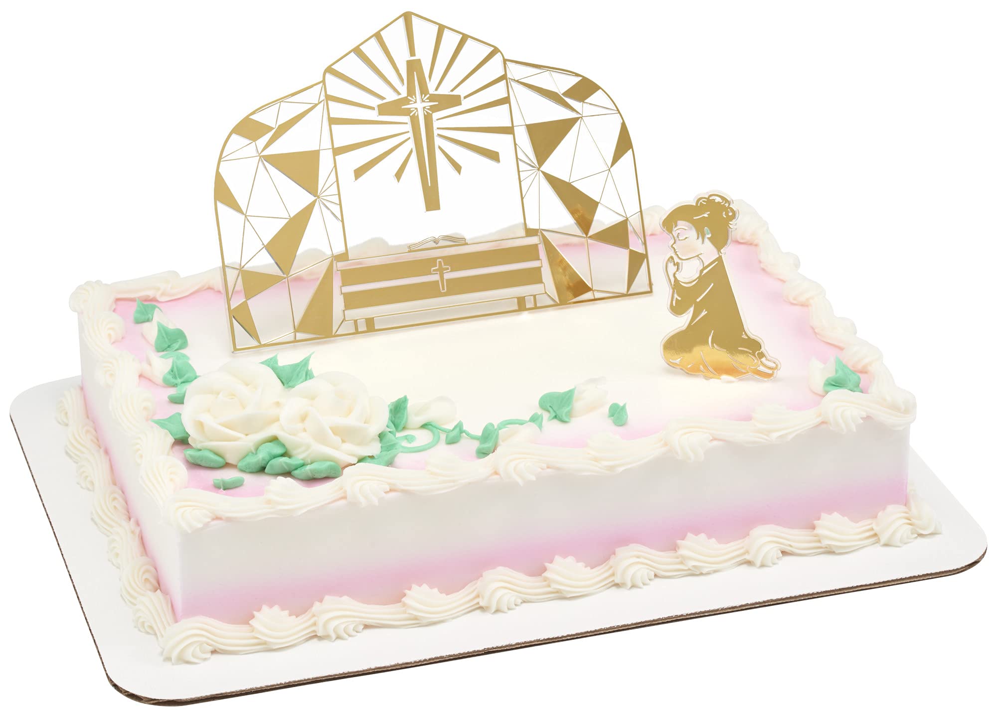 Communion Girl Cake Kit - Elegant Cake Topper for First Holy Communion | DecoPac Decorations for Religious Celebrations & Special Occasions