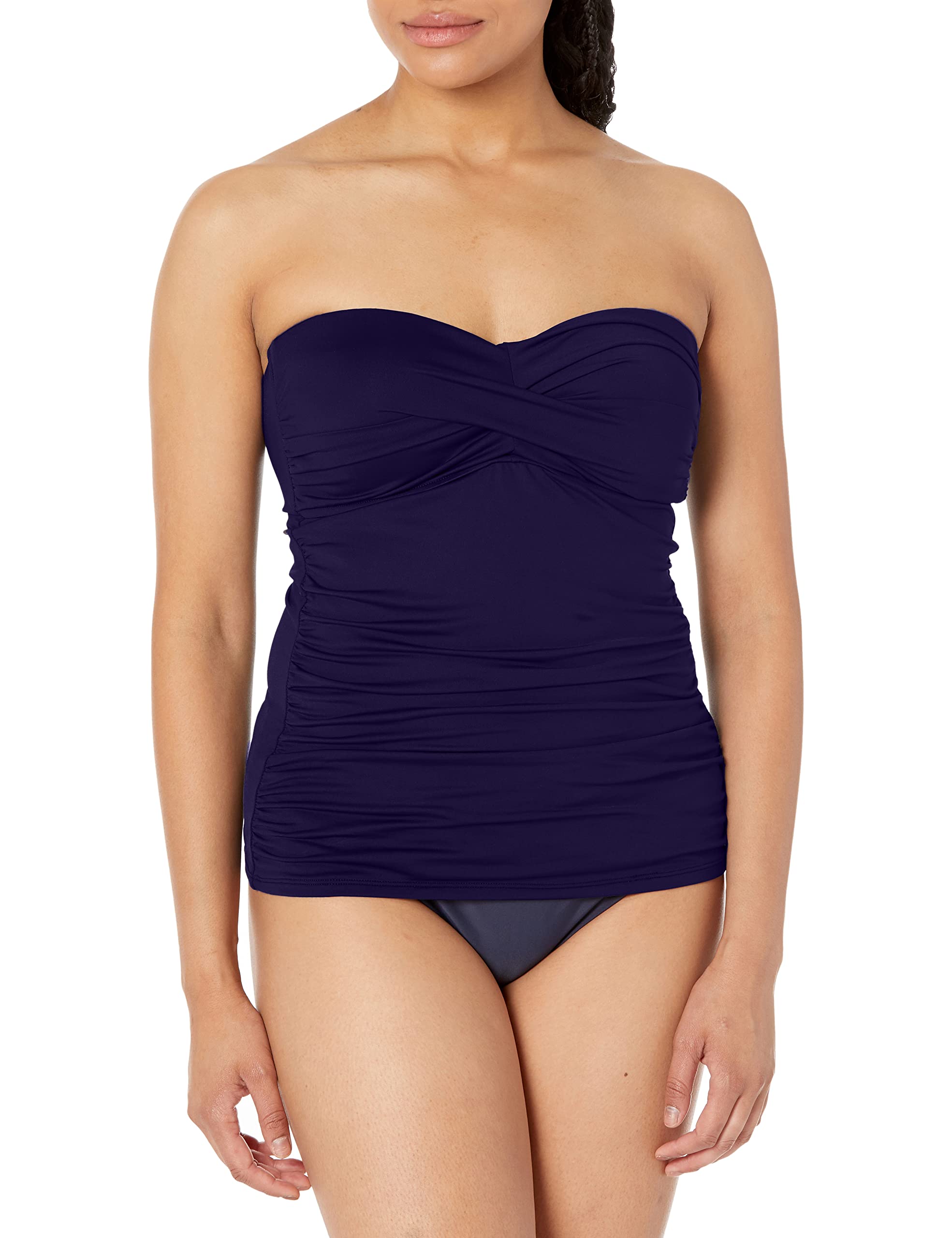 Anne Cole Live in Color Twist Front Bandeau Tankini Top - Stylish Swimwear for Women, Perfect for Beach, Pool & Summer Vacations