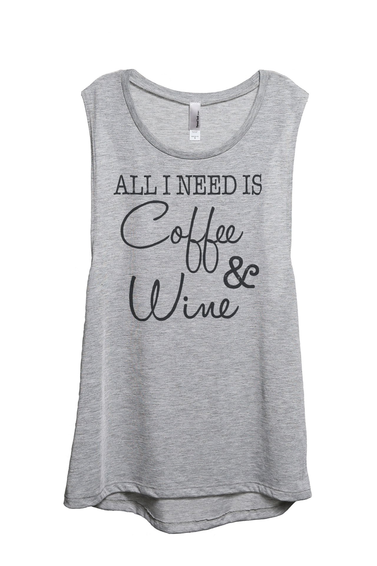 Women's Sleeveless Scoop Neck Muscle Tank Top - Casual Coffee & Wine Lover Tee for Gym, Yoga, and Summer Outfits