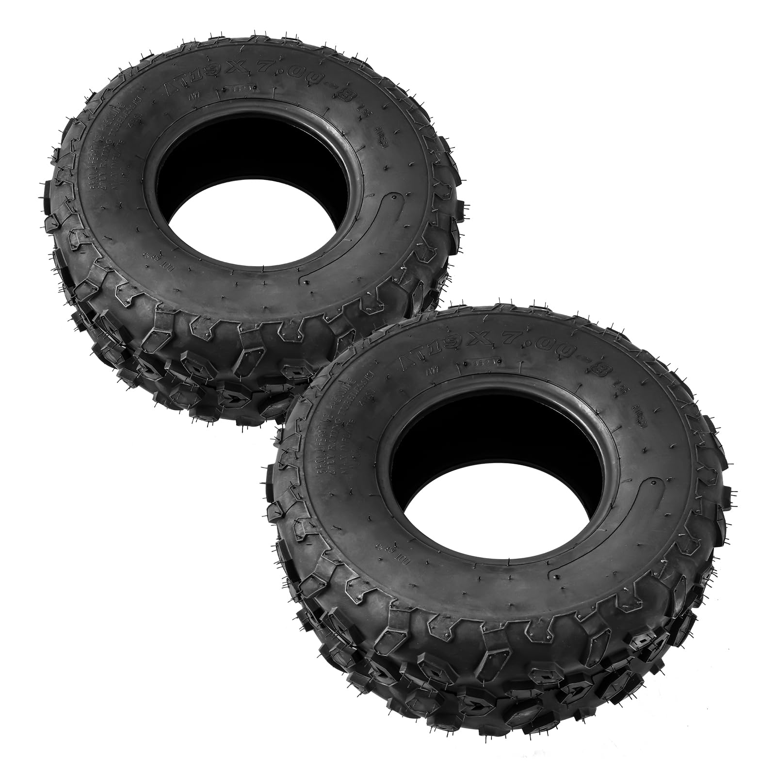 KYX 19x7-8 ATV/UTV Tires - Set of 2 Tubeless 4-Ply Tires for Go Kart, Racing, Four Wheeler, Quad & Mini Bike | All-Terrain Performance for Street, Mud, Sand & Off-Road Trails | Perfect for Adventure Riding & Off-Road Racing
