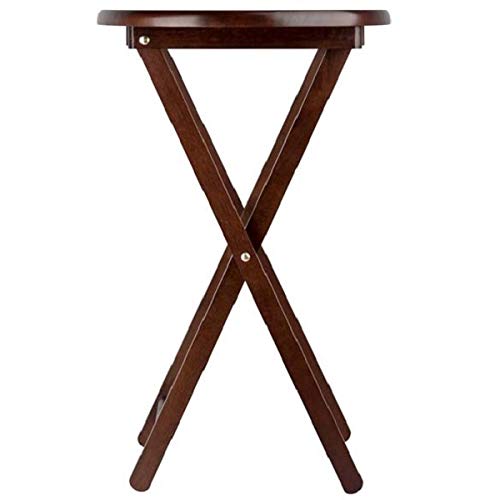 Contemporary Home Living Set of 5 Cappuccino Brown Wooden Snack Tables with Storage Stand, 25.50
