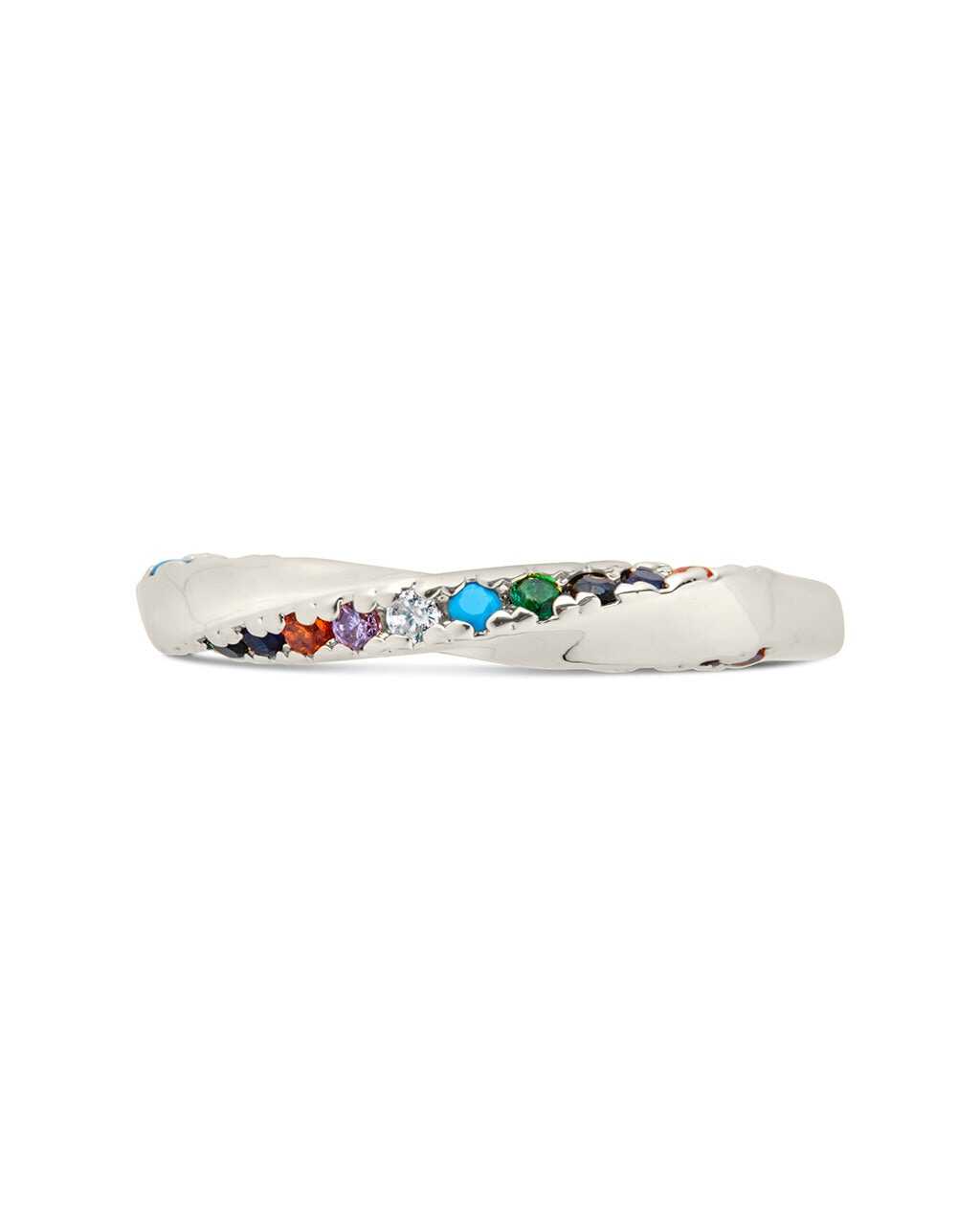 Senta Rainbow CZ Twist Ring - Elegant Cubic Zirconia Fashion Jewelry for Women, Perfect for Parties, Weddings & Daily Wear