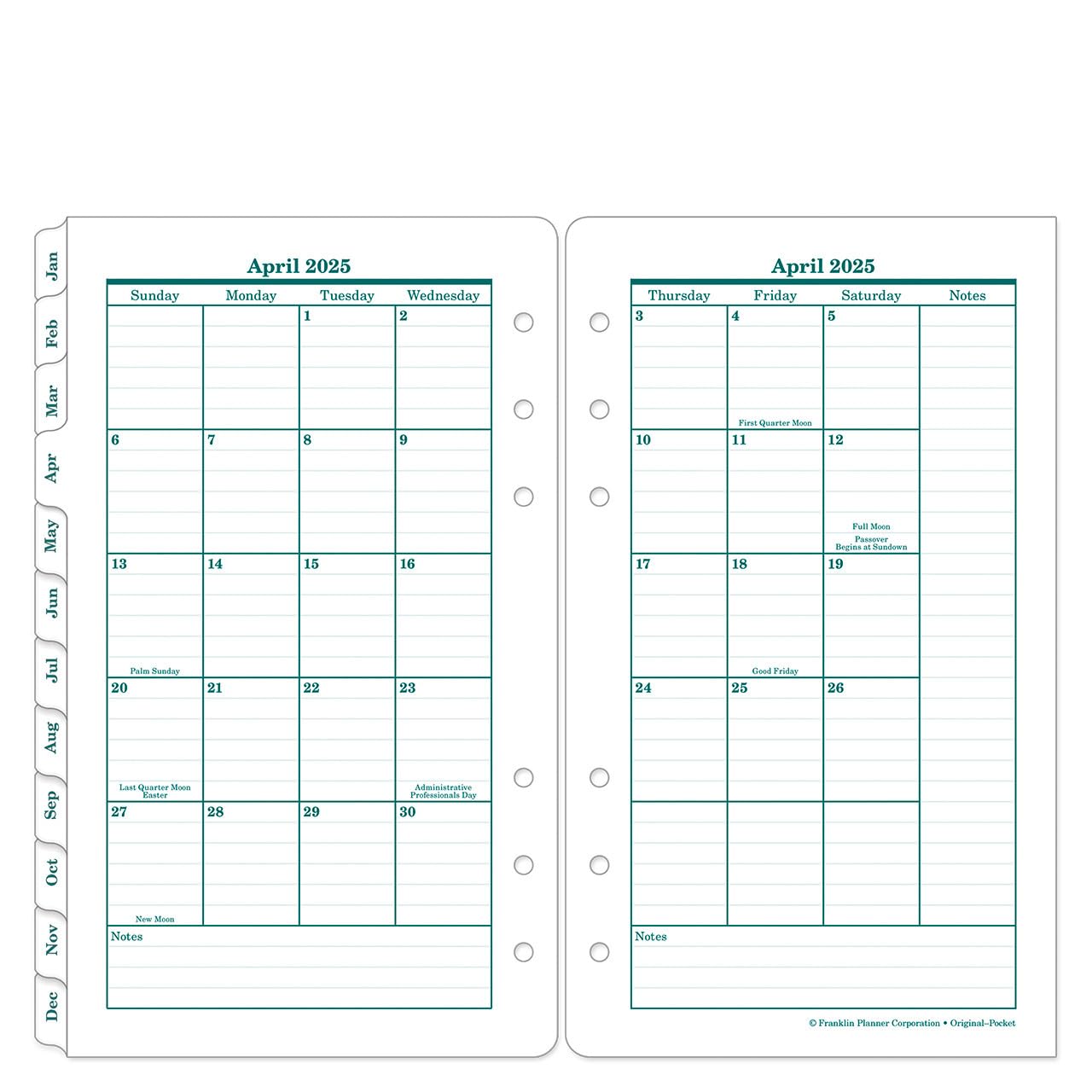 FranklinCovey 2-Page Per Day Planner 2025-2026 - Pocket Size Ring-Bound Organizer for Daily Scheduling, Time Management & Productivity - Perfect for Students, Professionals & Busy Moms (April 2025 - March 2026)