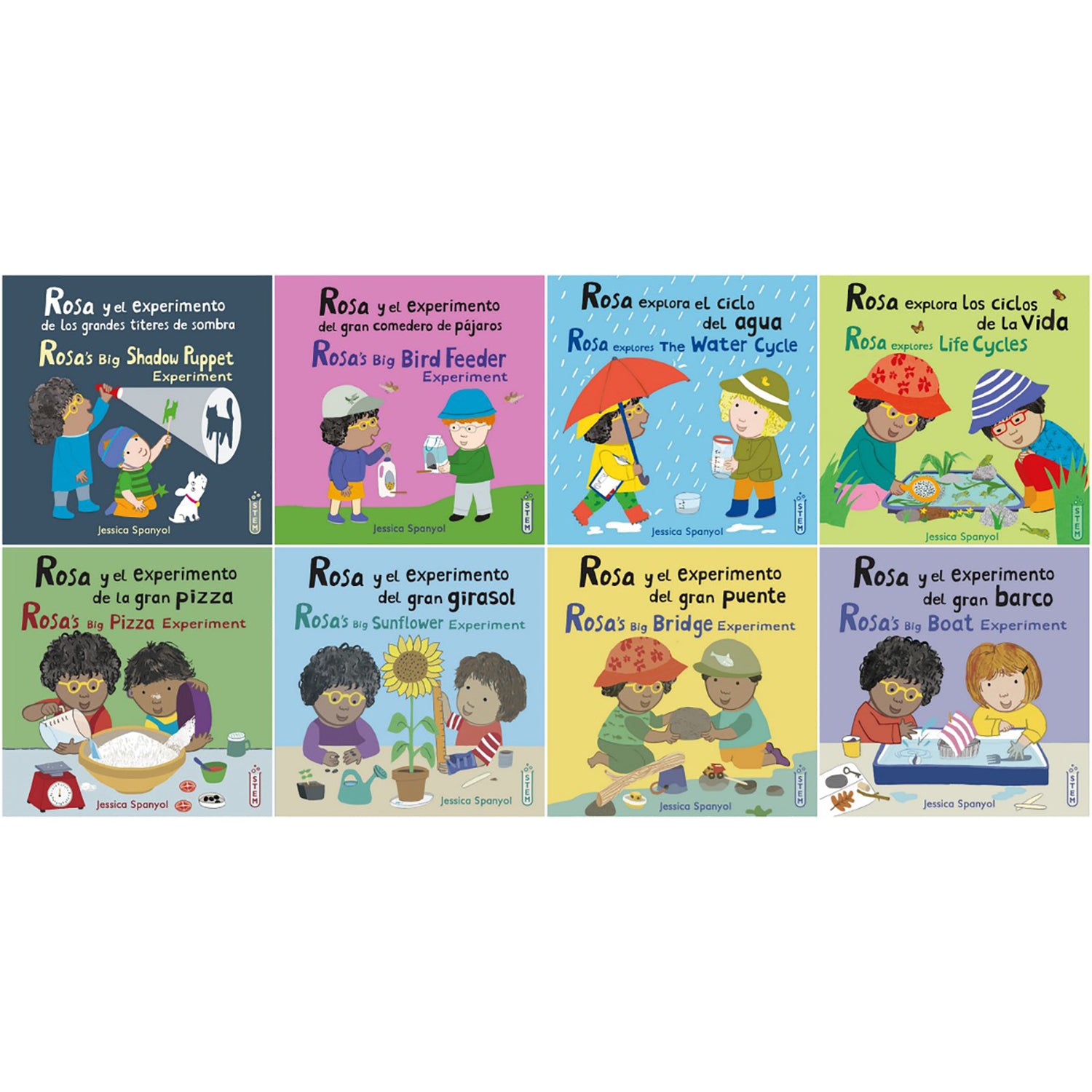 Rosa's Workshop Bilingual STEM 8 Book Set for Kids - Educational Science & Engineering Books for Children | Perfect for Homeschooling & Classroom Learning
