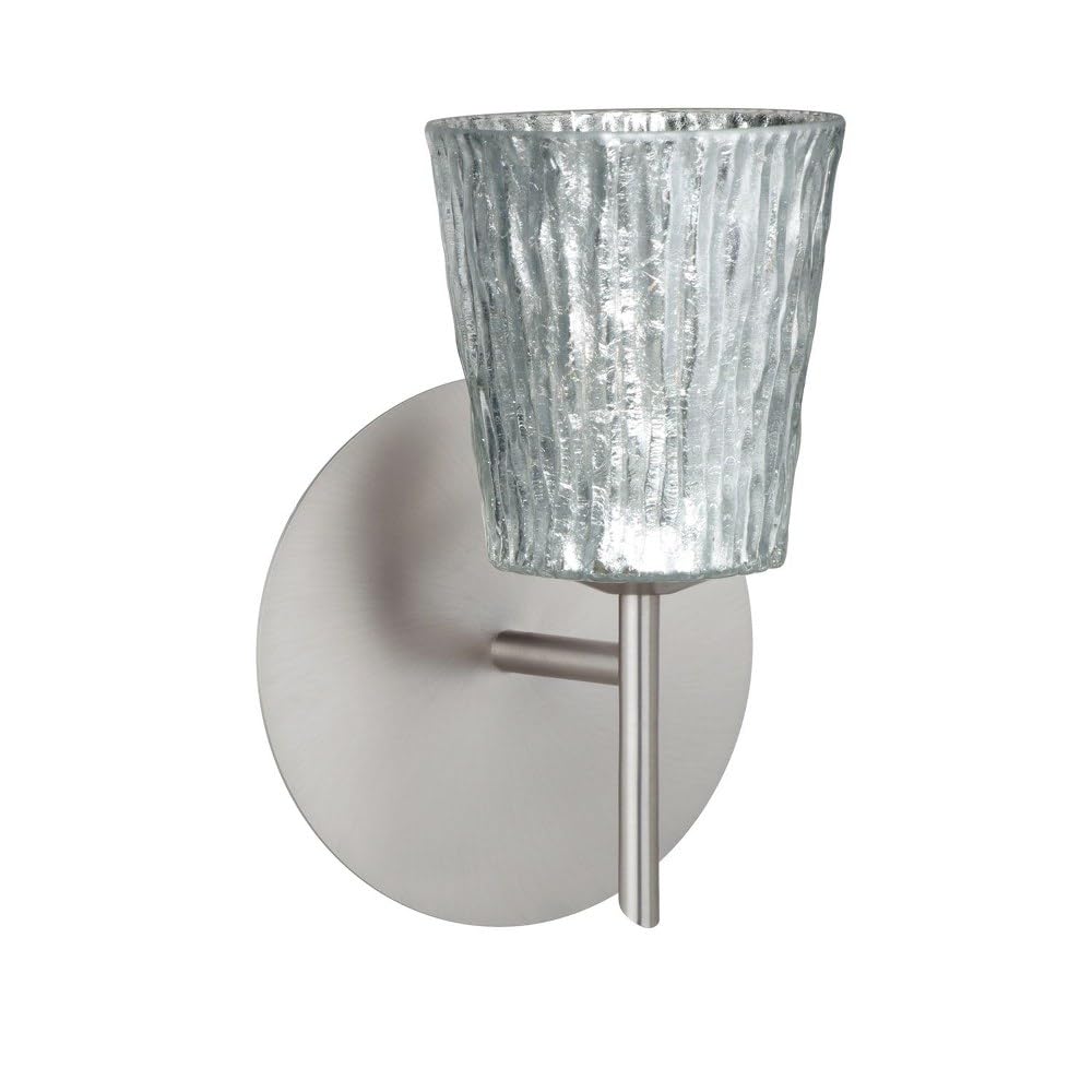 Nico Collection Contemporary Modern One Light Wall Sconce - Pewter, Nickel & Silver Finish | Indoor Lighting for Living Room, Bedroom & Hallway | 1SW-5125SF-SN