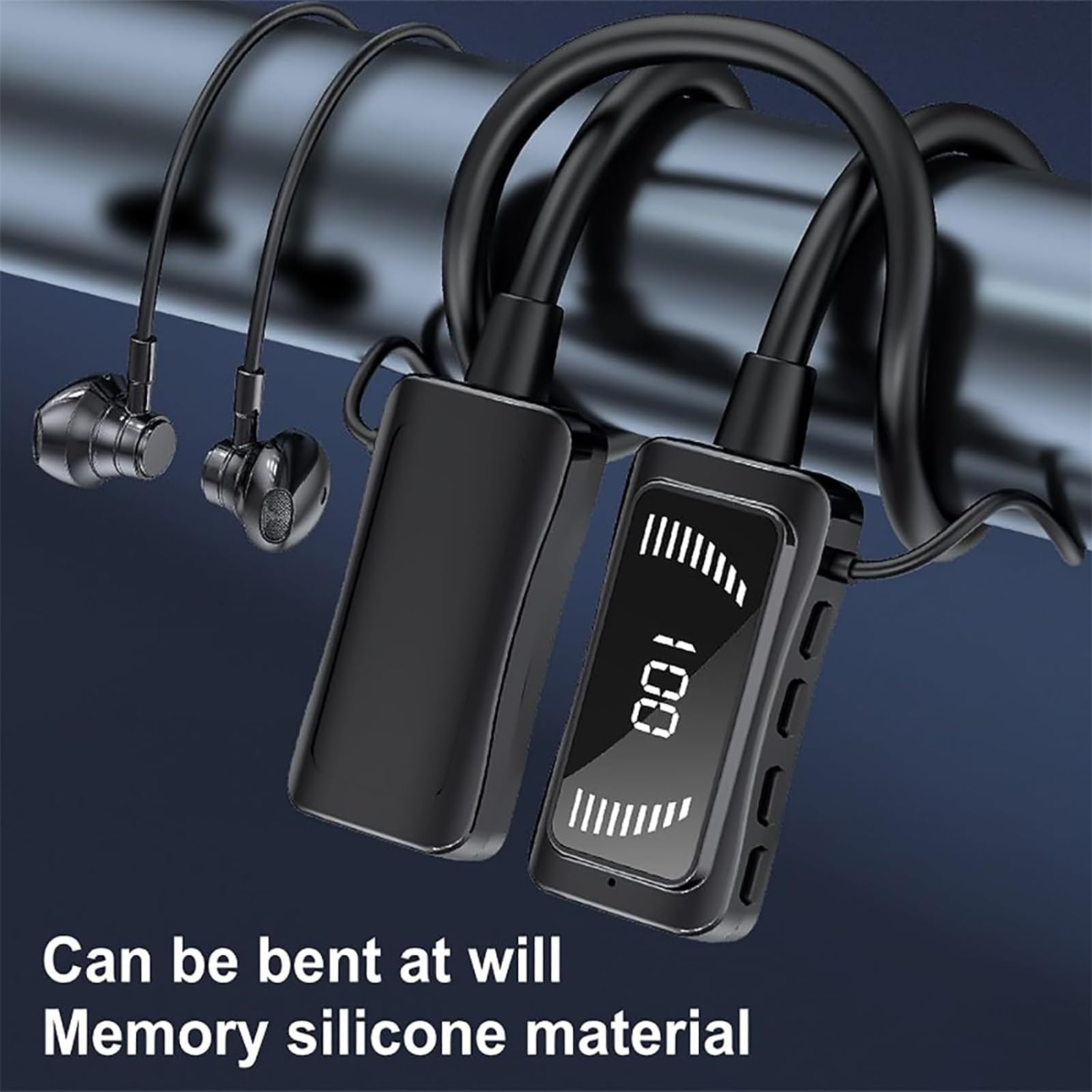 Wireless Bluetooth Sports Karaoke Earphones with Sound Card for Live Streaming, Neckband Earbuds with Noise Cancellation - Black | Perfect for Singing, Live Broadcasting, Audio Editing & Workout