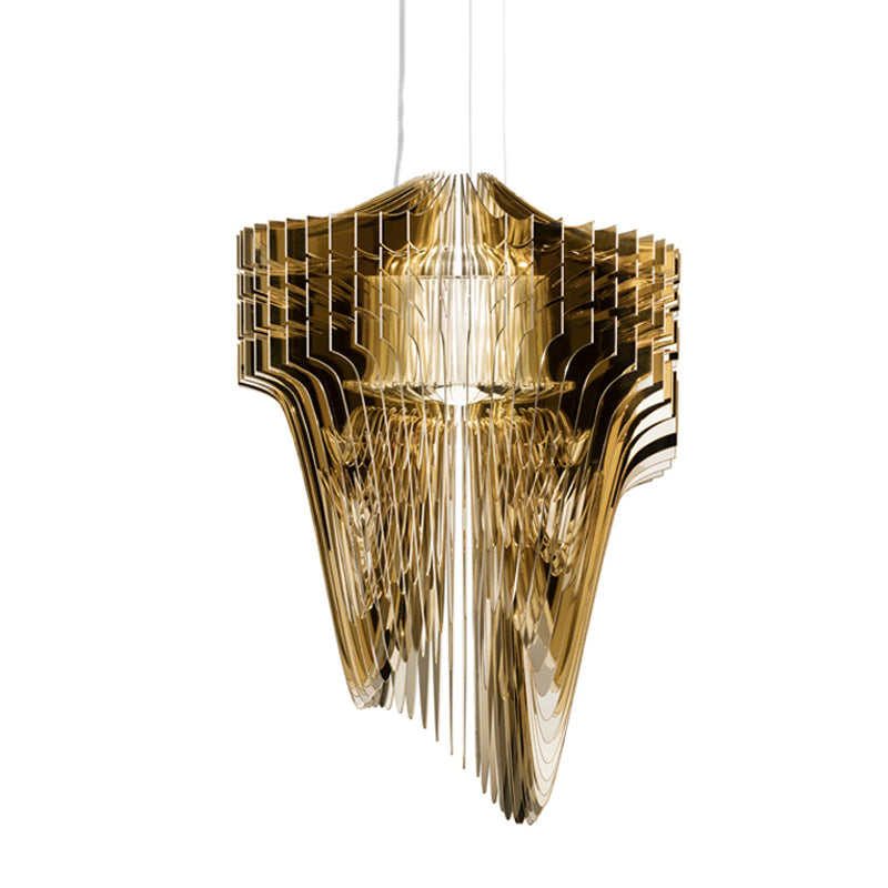 Aria Gold Suspension Lamp - Modern Hanging Pendant Light for Dining Room, Kitchen Island & Bedroom Decor