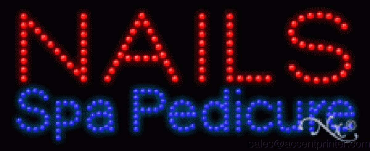 Energy Efficient LED Nail Spa Pedicure Sign - High Impact Salon Decor for Nail Salons, Spas & Beauty Parlors