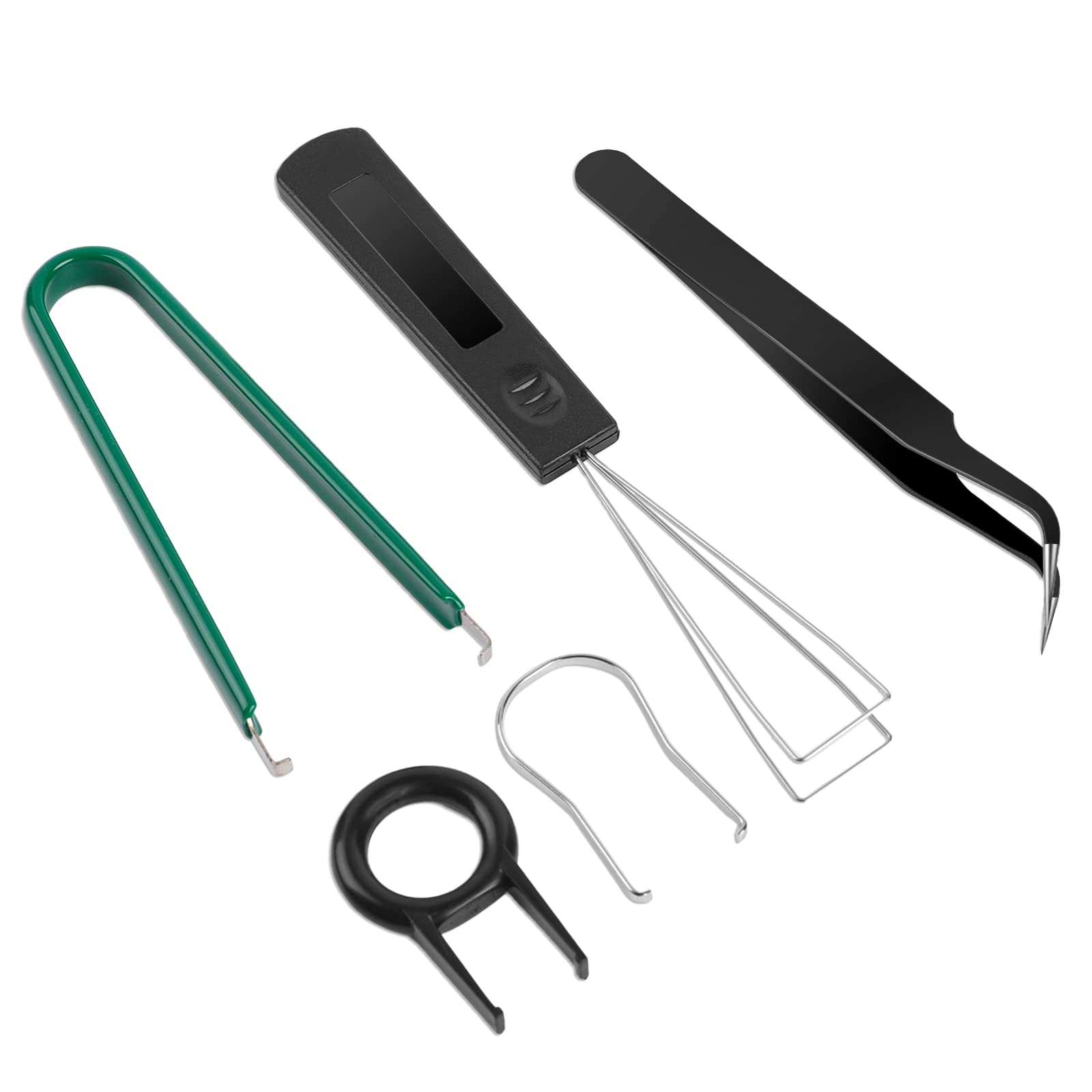 5-Piece Keyboard Puller Set - Stainless Steel Keycap Remover & Switch Puller Kit with Tweezers for Mechanical Keyboard Cleaning | Perfect for PC Gaming, Office Work & Keyboard Maintenance