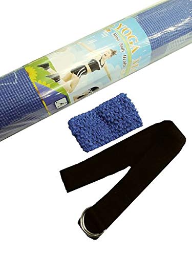 Enchantly Kids & Adults Yoga Mat Set with Headband and Stretch Strap - Eco-Friendly Non-Slip Exercise Mat for Yoga, Pilates, Homeschool Activities & Mindfulness Practice - Perfect for Home, Studio & Classroom Use