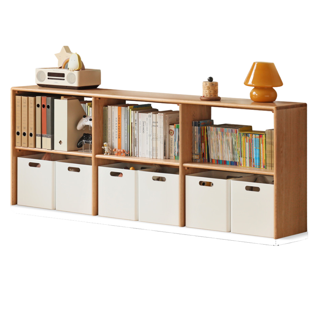 Modern Oak Solid Wood TV Stand with Storage - Minimalist Design for Living Room, Kids Toy Organizer & Media Console - Perfect for Home Entertainment & Playroom Organization