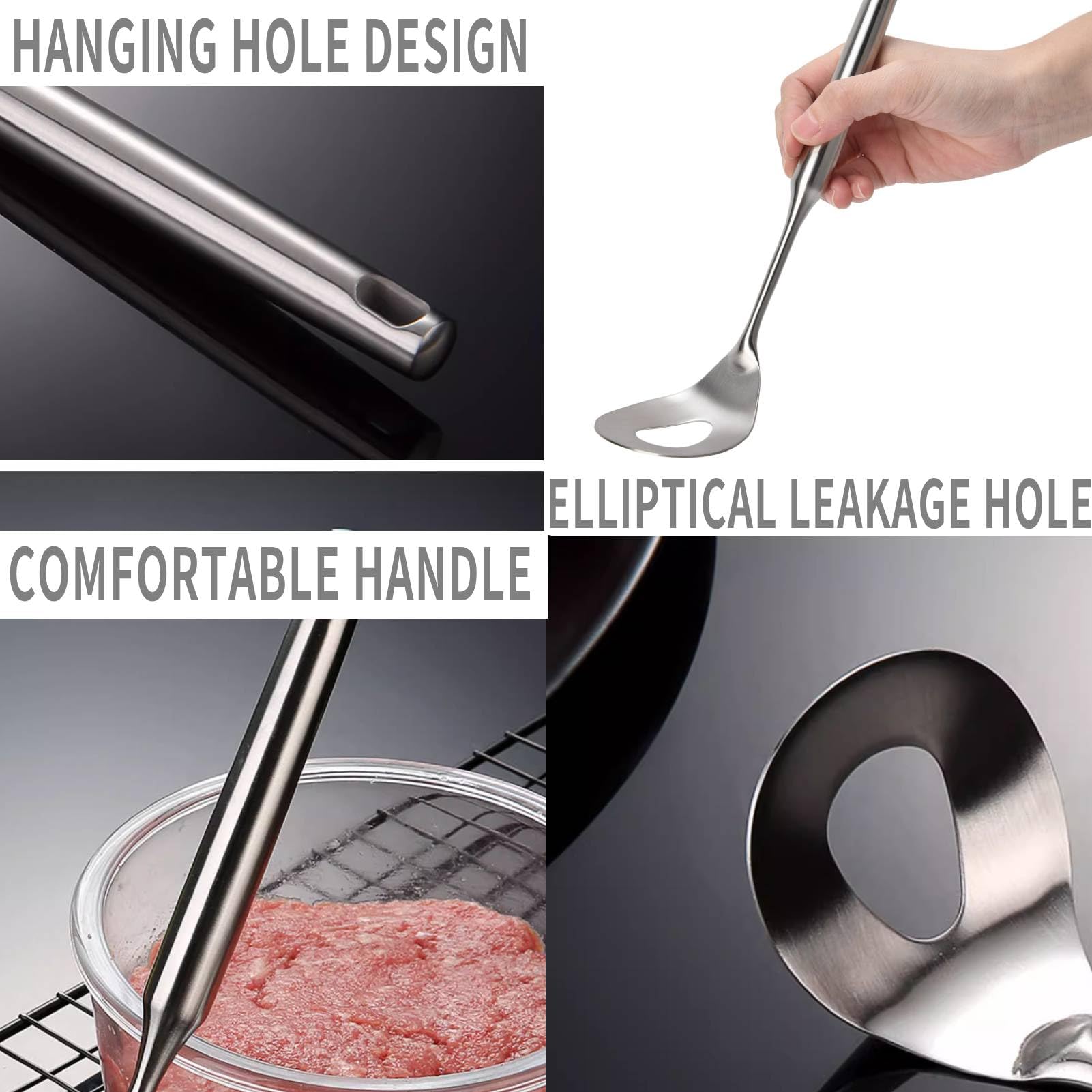 Stainless Steel Meatball Maker Spoon with Hole - Perfect for Kitchen, Dining & Bar - Easy Scoop & Shape Meatballs for Cooking, Serving & Entertaining