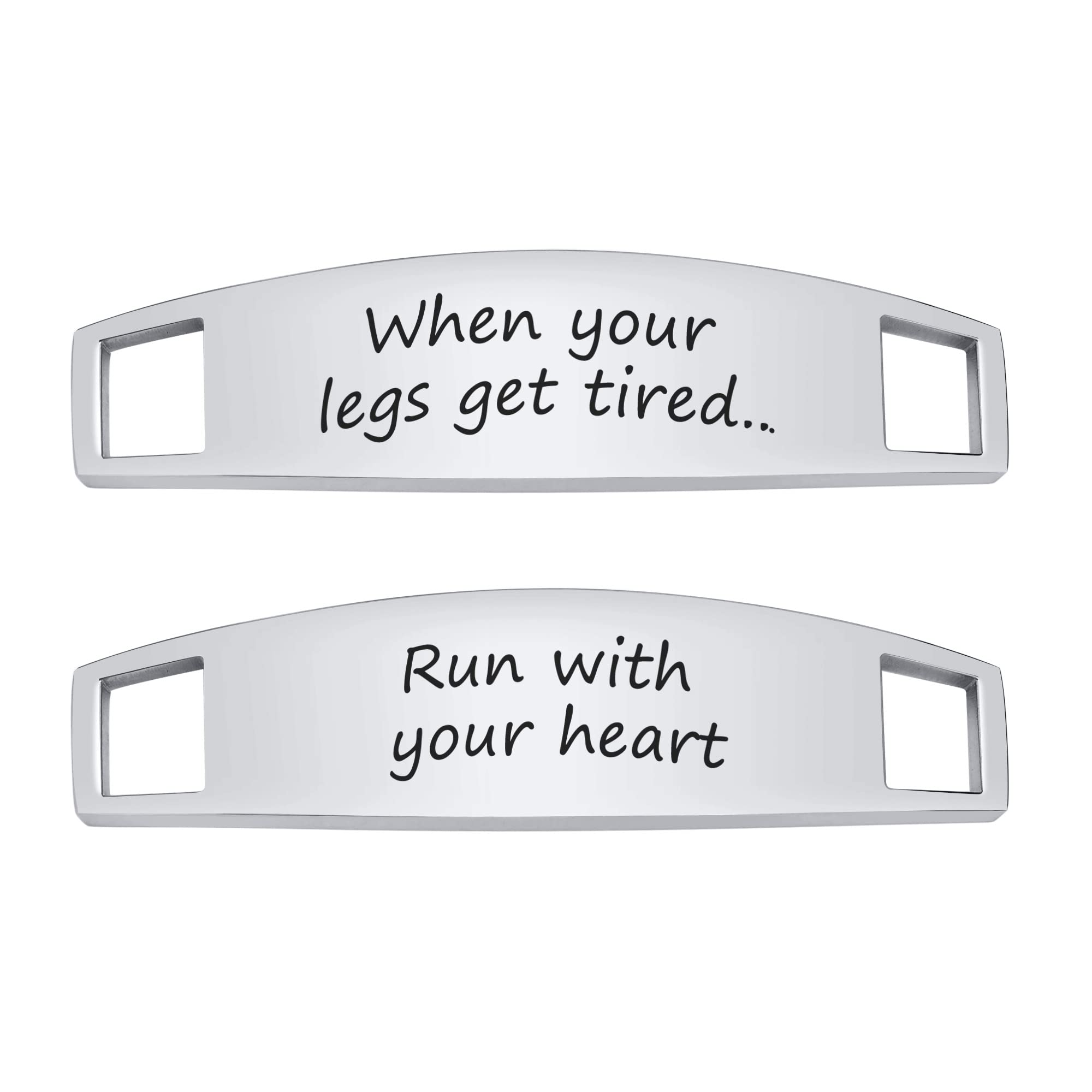 Hisatan Custom Shoe Lace Tags - Personalized Inspirational Shoelace Charms for Runners & Sneakers | Unisex DIY Shoe Decoration | Perfect for Cross Country Running Gifts, Marathon Motivation & Everyday Fashion Accessories