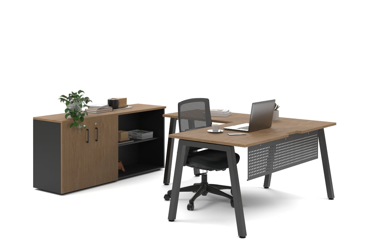 Quadro A Legs L-Shaped Executive Desk with Black Legs [1600L x 1700W] - Perfect for Home Office, Workspace & Modern Office Setup