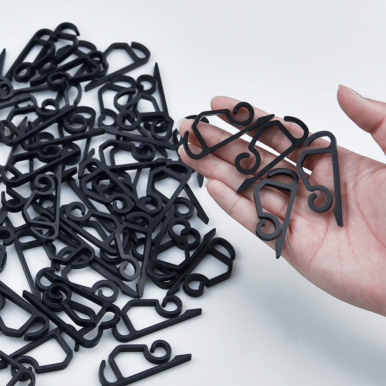 Mini Plastic Gutter Hooks 100pcs - Outdoor Christmas Light Clips for Holiday & Party Decorations