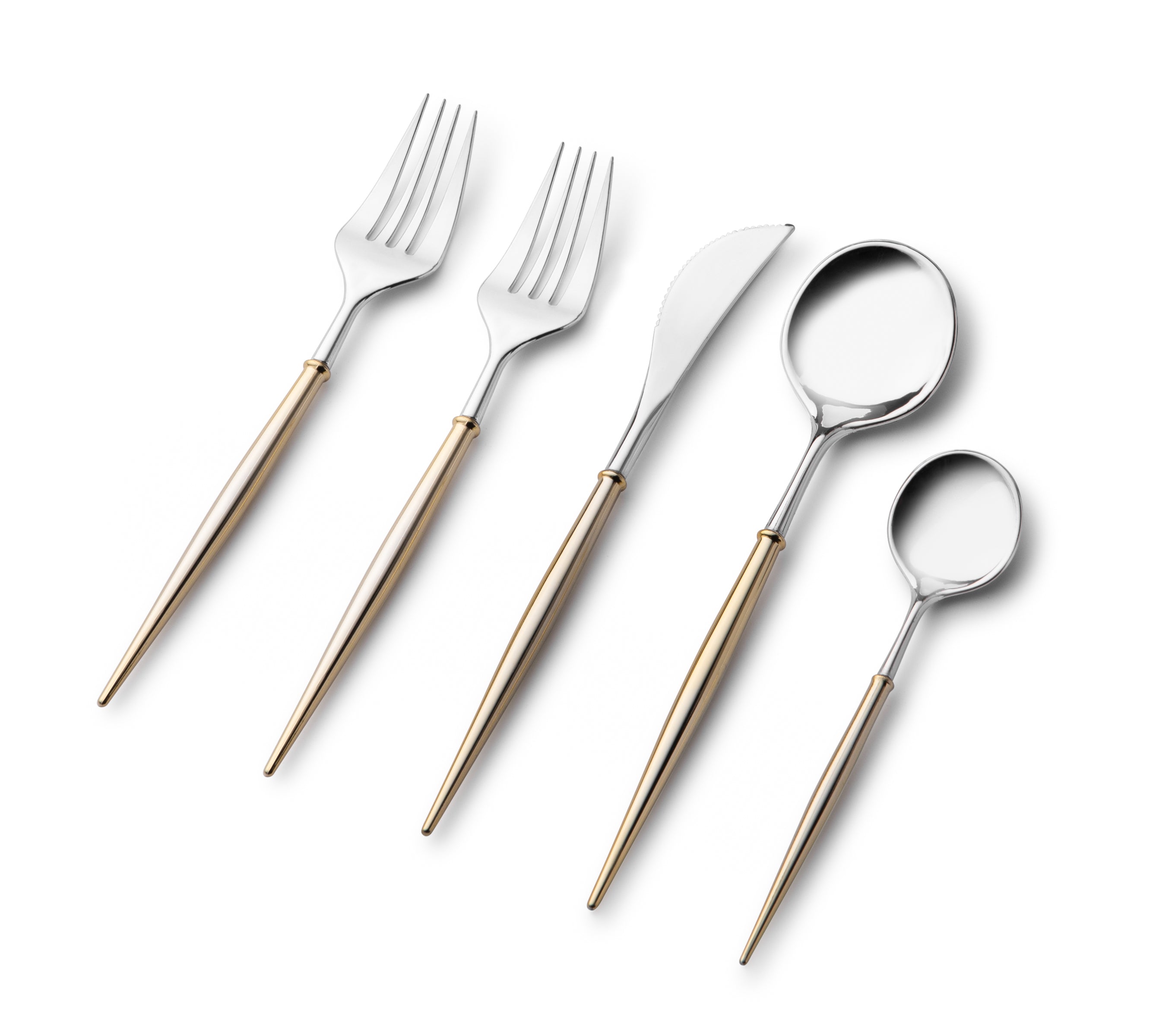 Premium 40-Piece Silver and Gold Flatware Set for 8 - Elegant Stainless Steel Cutlery Set for Formal Dining, Dinner Parties & Special Occasions - Dishwasher Safe Luxury Flatware