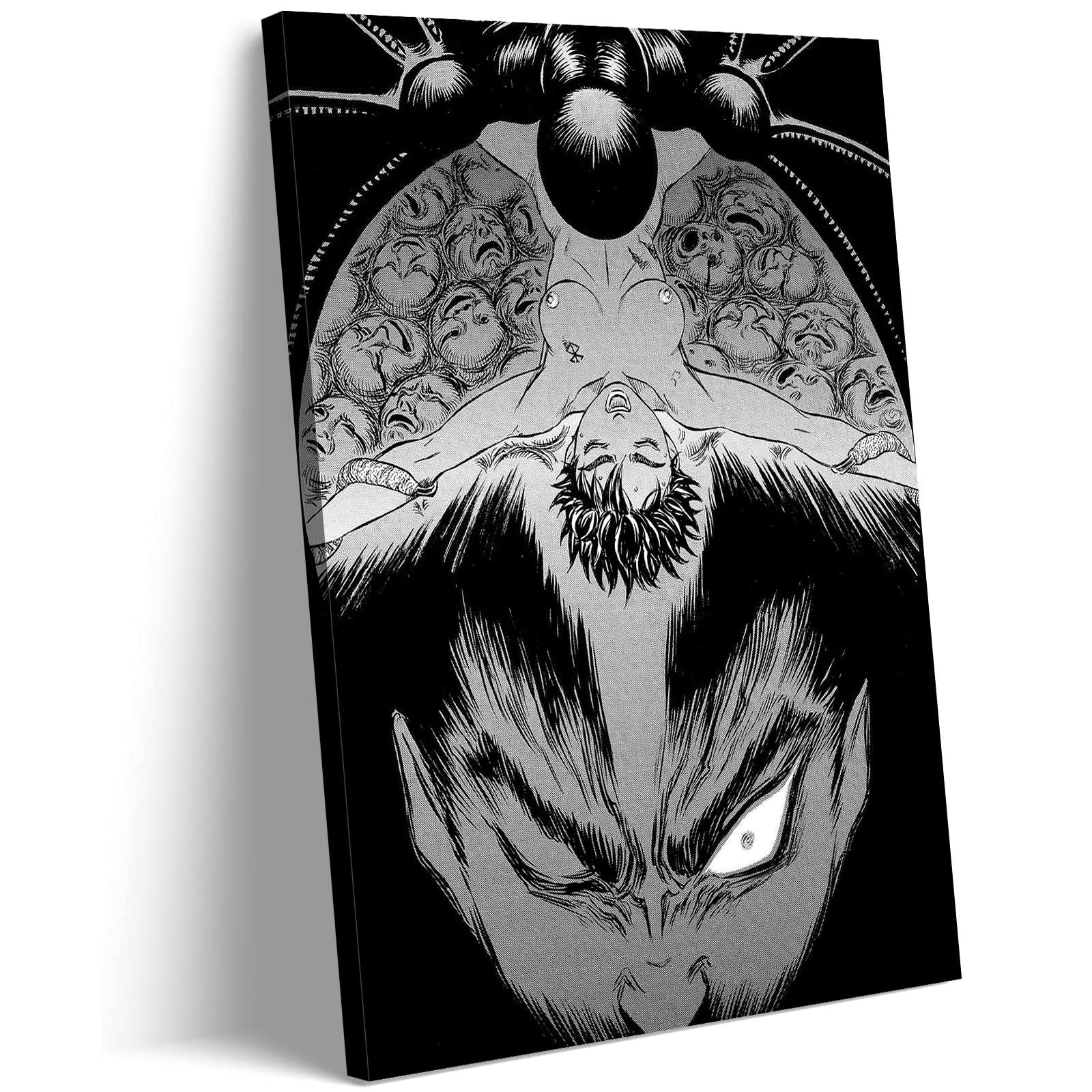 Berserk Guts Darkest Moment Anime Wall Art Canvas Print - 16x24 Framed Poster for Boys Room, Living Room, Bedroom & Bathroom Decor - Perfect for Anime Fans & Home Decoration