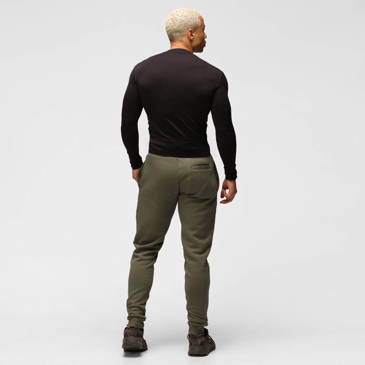 TKB Men's Organic Cotton Khaki Joggers - Comfortable Casual Pants for Lounge, Travel & Workout