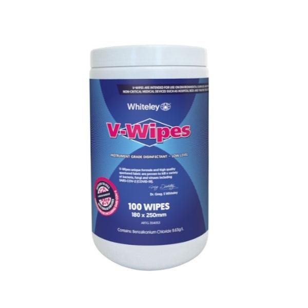 Whiteley Viraclean V Wipes - Hospital Grade Disinfectant Wipes (100 Count) | Kills 99.9% Germs & Viruses | Ideal for Hospitals, Offices & Home Cleaning
