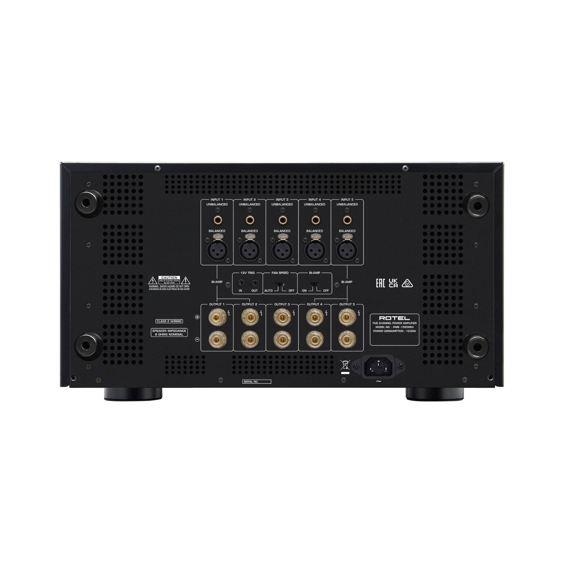 ROTEL RMB1585MK2 5 Channel Home Theater Power Amplifier - High Fidelity Audio for Movies, Music & Gaming (200W per Channel) | Perfect for Dolby Atmos & Surround Sound Systems