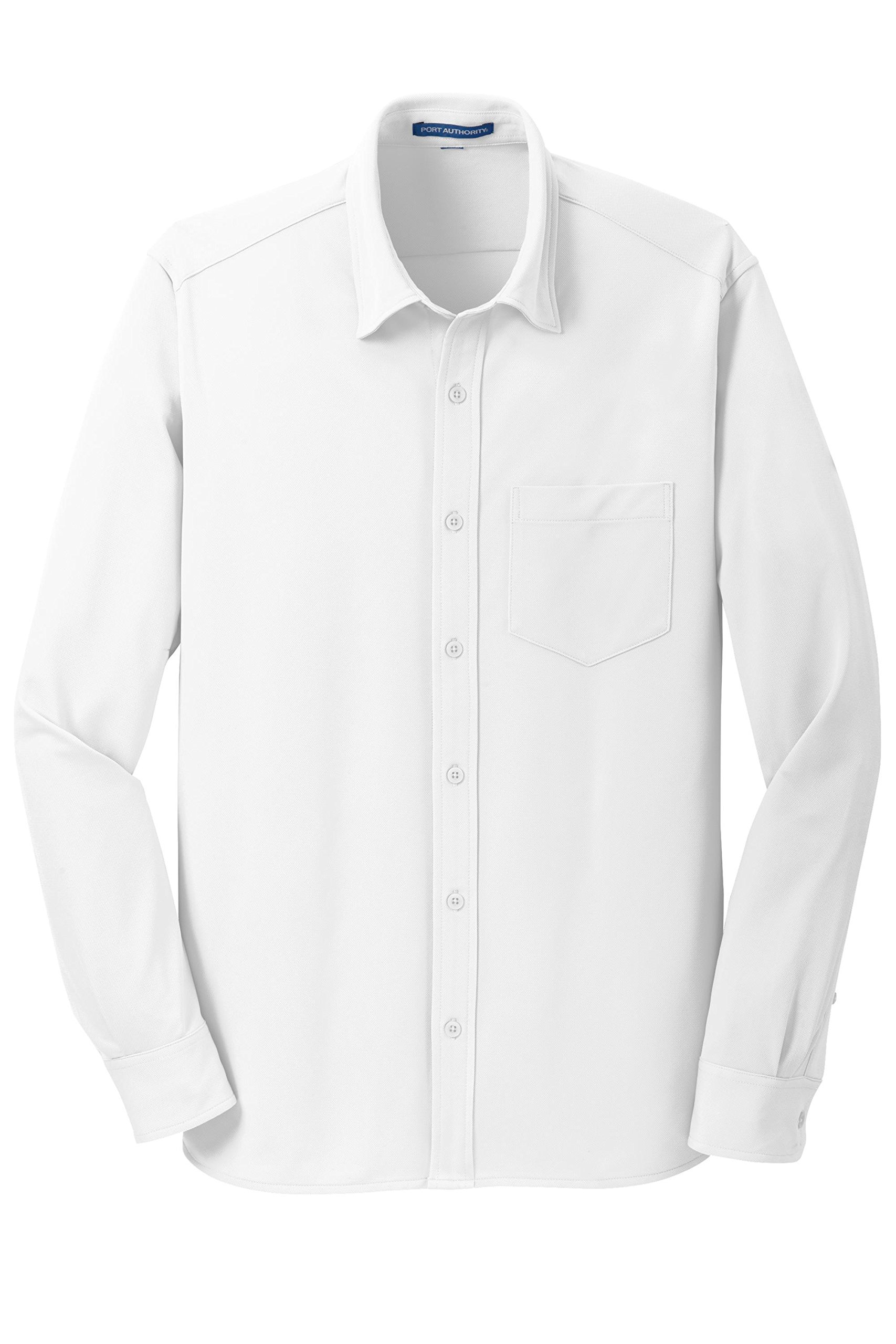 Port Authority Dimension Knit Dress Shirt - XS White (K570) | Comfortable Business Casual Wear for Office & Professional Events