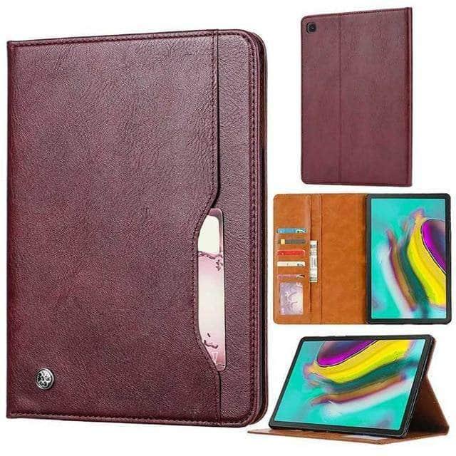 Premium PU Leather Flip Stand Case for Samsung Galaxy Tab A 8.0 (2019) with S Pen - Slim Protective Cover with Card Slot for SM-T290/SM-T295 - Perfect for Work, Travel & Entertainment