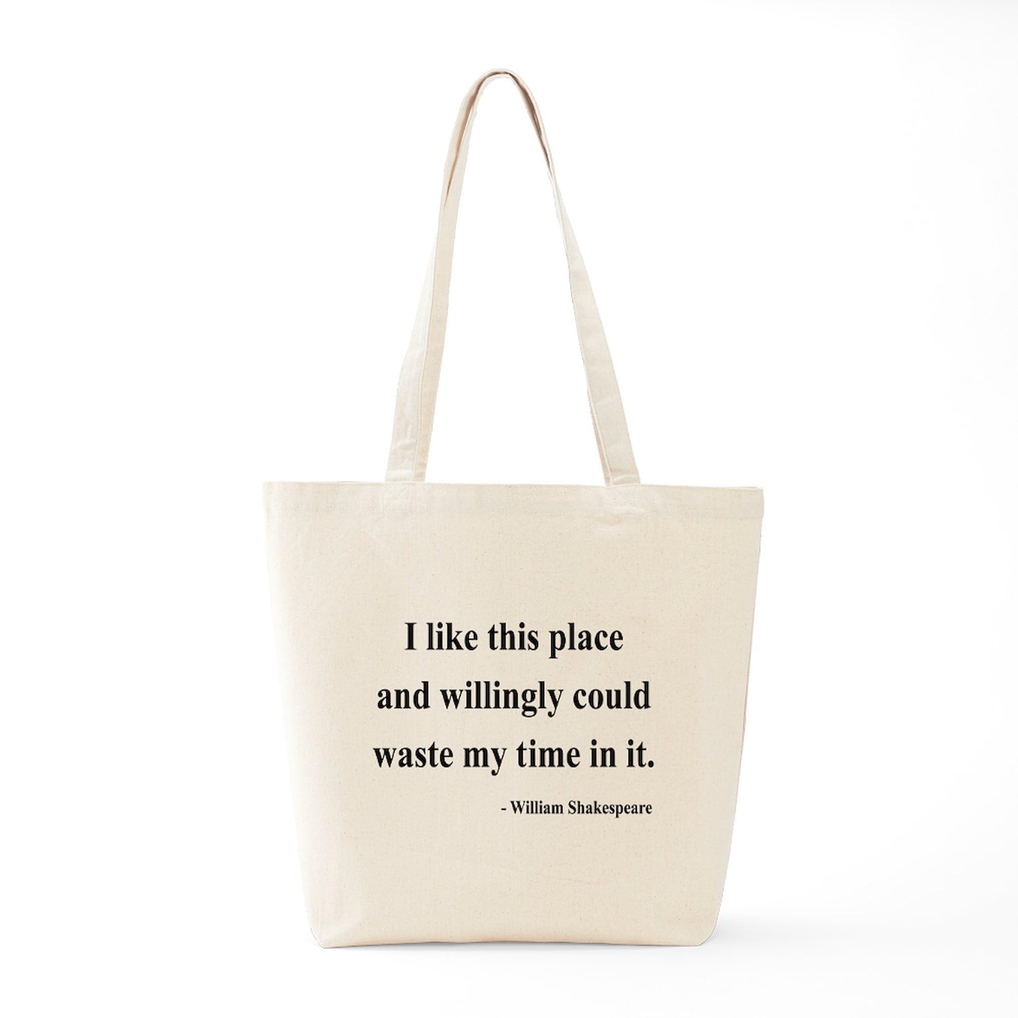 Shakespeare 15 Tote Bag - Natural Canvas Reusable Shopping Bag for Groceries, Books & Beach | Eco-Friendly Cotton Tote for School, Work & Travel