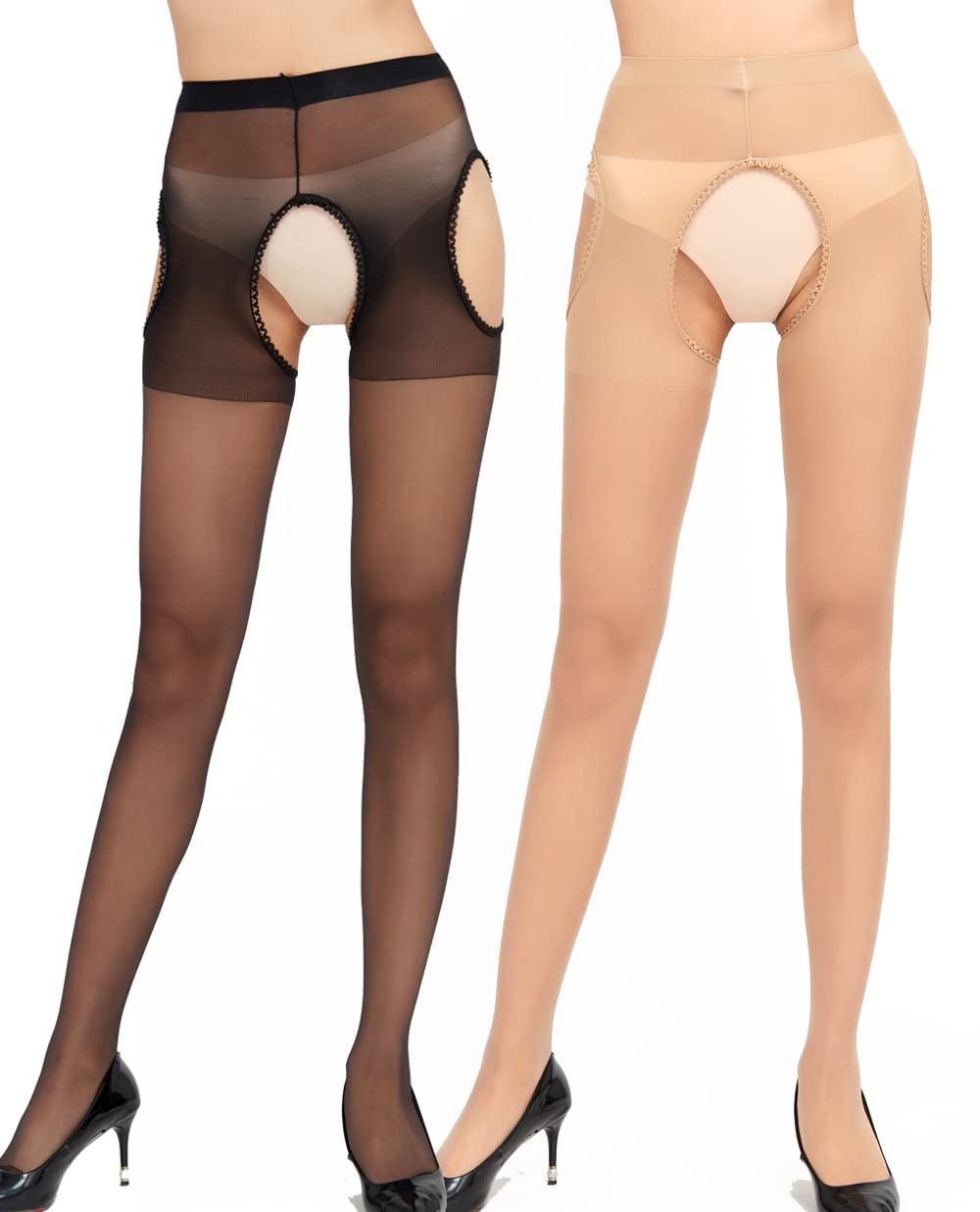 CITUYER High Waist Sexy Pantyhose for Women - Sheer Garter Belt Stockings with Suspender Tights | Perfect for Date Night, Lingerie Fashion & Special Occasions