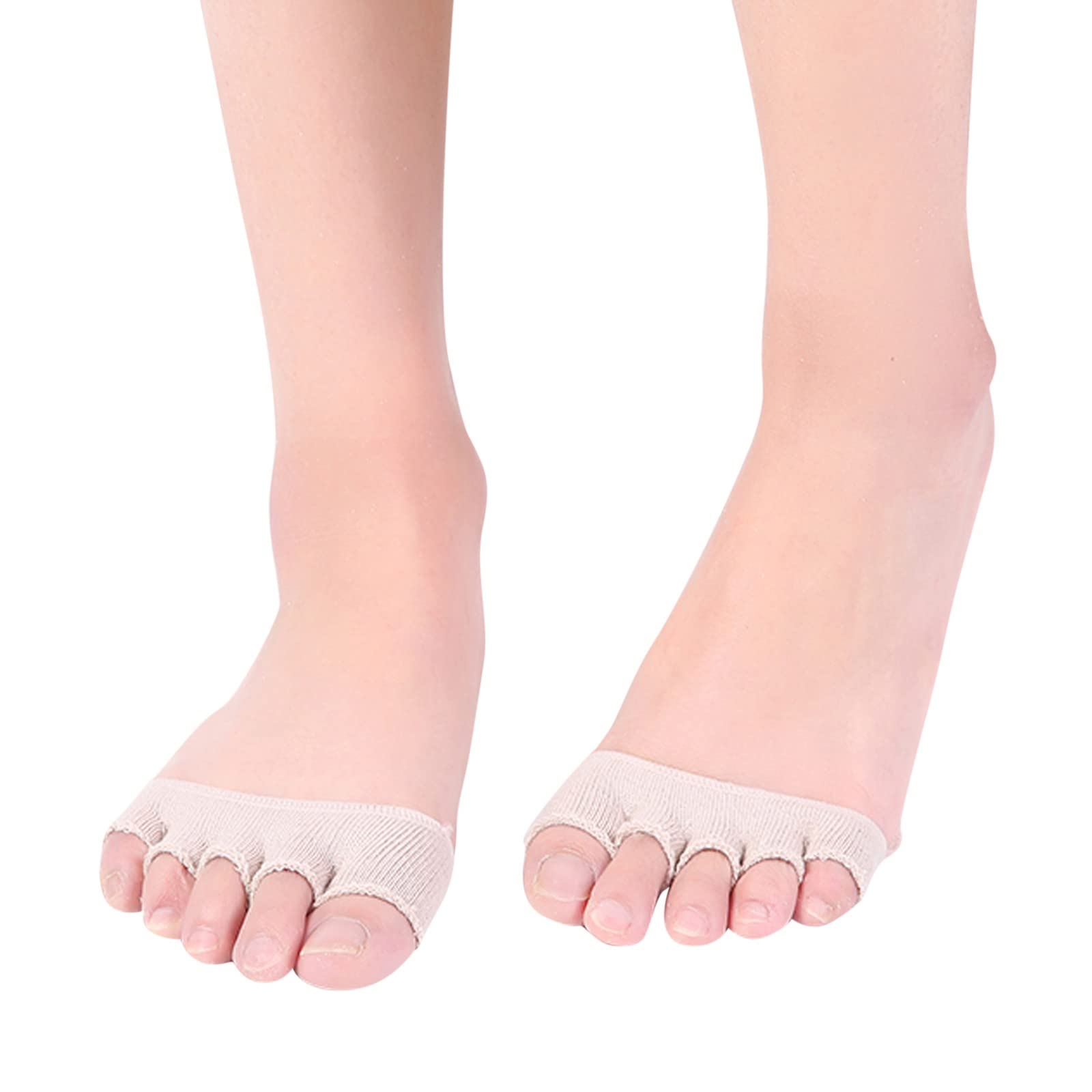 Women's Half Palm Open Toe Socks - 3 Pairs, Sweat Absorbent for Sports & Yoga