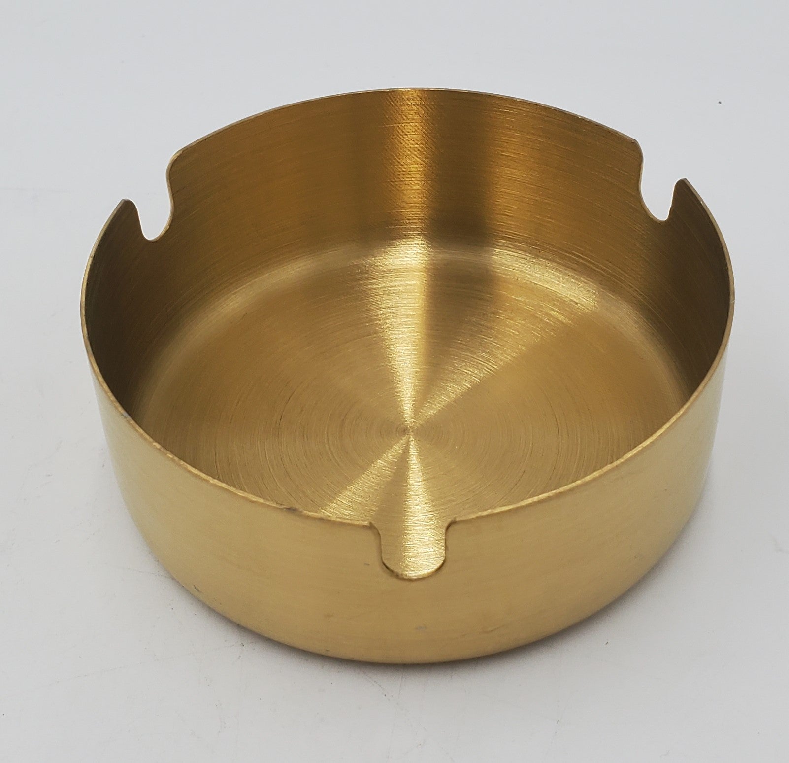 3-Piece Stainless Steel Round Ashtray in Gold - 500/Case - Perfect for Outdoor Patios, Smoking Lounges & Home Decor