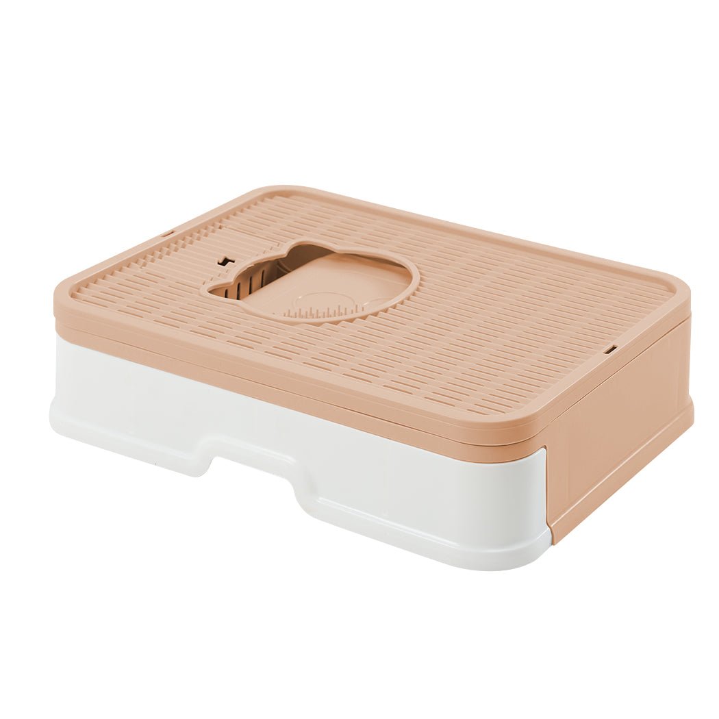 Foldable Enclosed Cat Litter Box for Indoor Cats - Pink Pet Toilet with Privacy Hood & Odor Control - Perfect for Small Spaces, Apartments & Travel