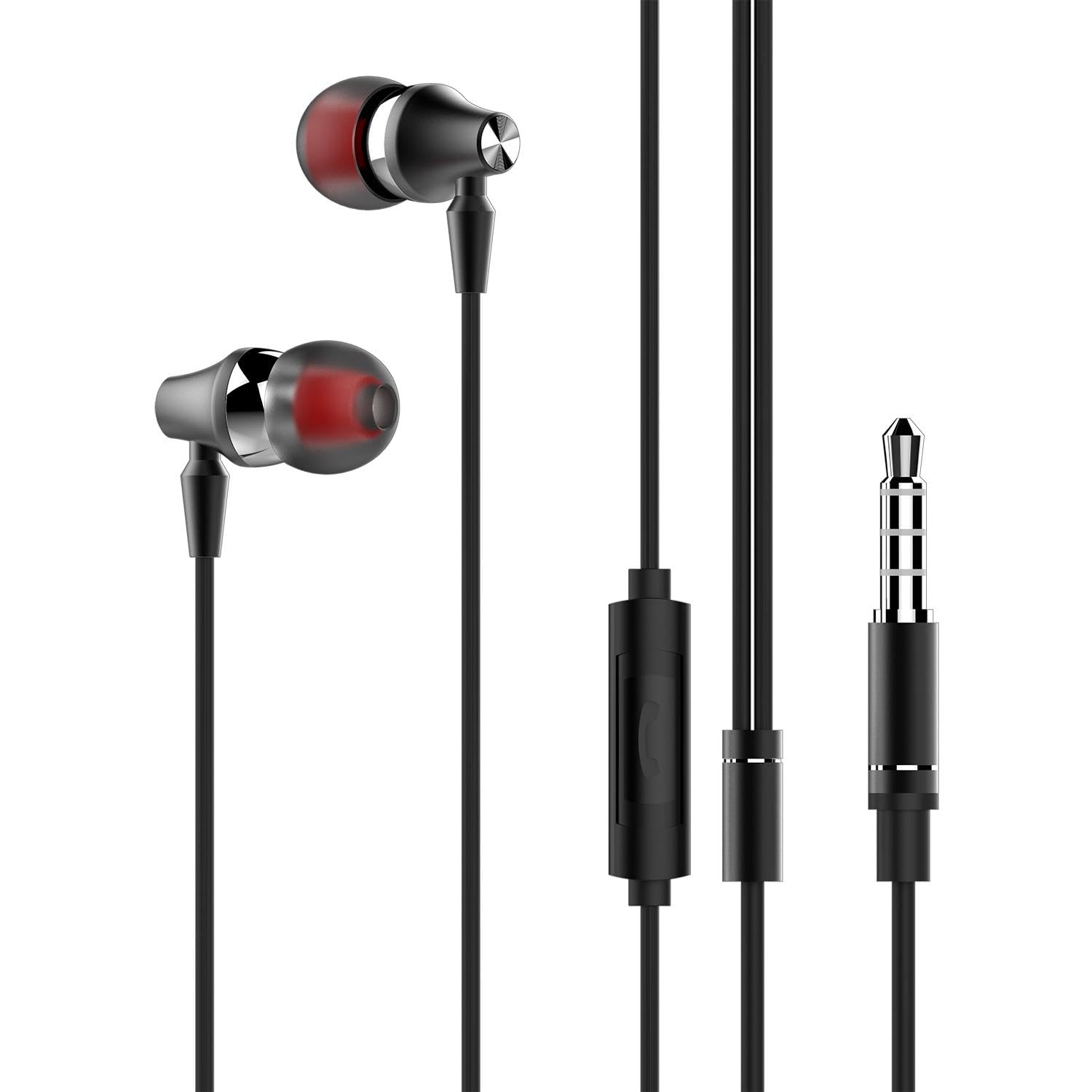 Premium Wired Earphones with Hi-Fi Sound & Built-in Mic - Compatible with Boost Mobile Summit Flip, Cricket Debut Flex Flip - Metal In-Ear Earbuds for Workouts, Commuting & Hands-Free Calls