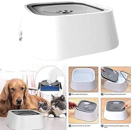 **Nisixdec No Spill Slow Feeder Dog Bowl - Anti-Drip Pet Water Dish for Small & Large Dogs - Perfect for Travel, Crate Training & Messy Drinkers**
