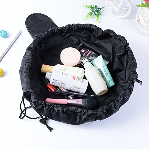 Trexee Waterproof Travel Cosmetic Bag with Drawstring | Large Capacity Makeup Organizer Pouch for Women | Portable Toiletry Bag for Gym, Beach & Vacation | Durable Multi-Functional Storage Case