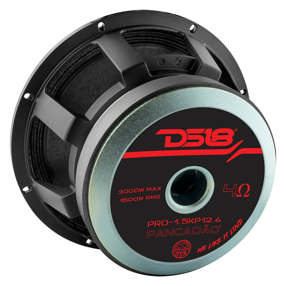 PANCADÃO 12 Inch Mid Bass Loudspeaker - 1500 Watts RMS Power, 4 Ohm Impedance - Perfect for Car Audio Systems, DJ Setups & Live Performances