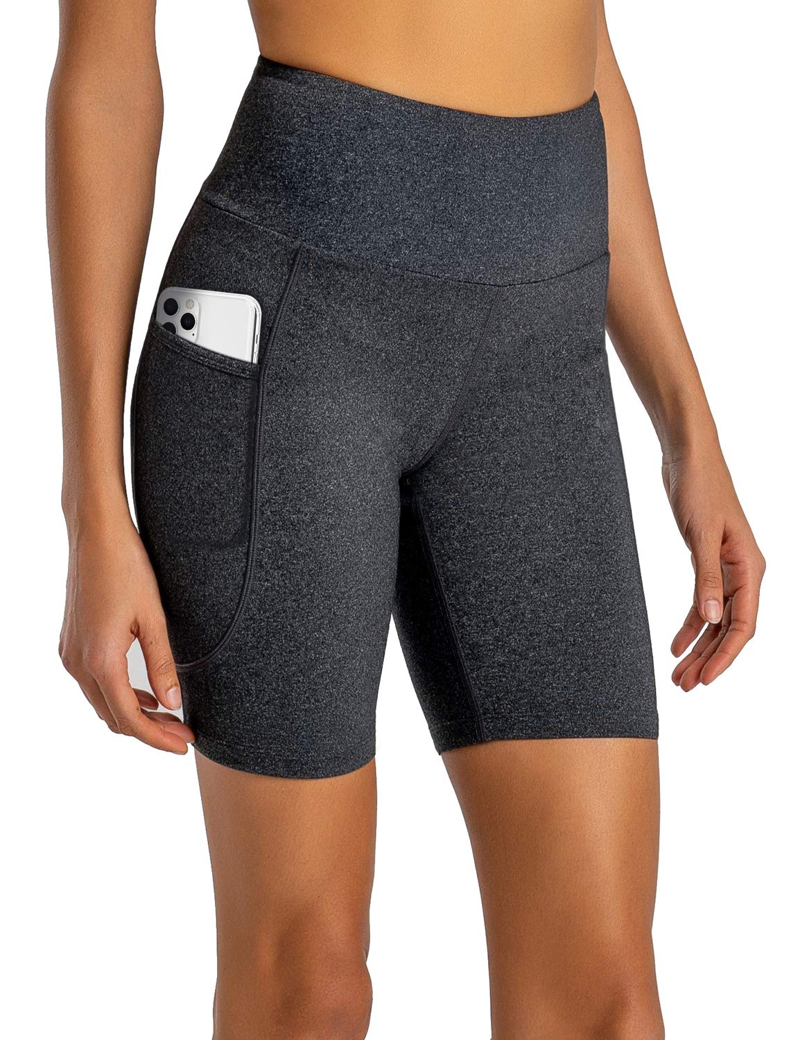 FIRST WAY Women's High Waisted Yoga Shorts with Pockets - 2