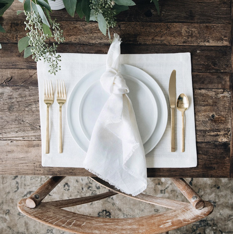 Premium Linen Placemats Set of 4 - Natural & Stylish Table Mats for Dining - Perfect for Home Decor, Dinner Parties & Everyday Use