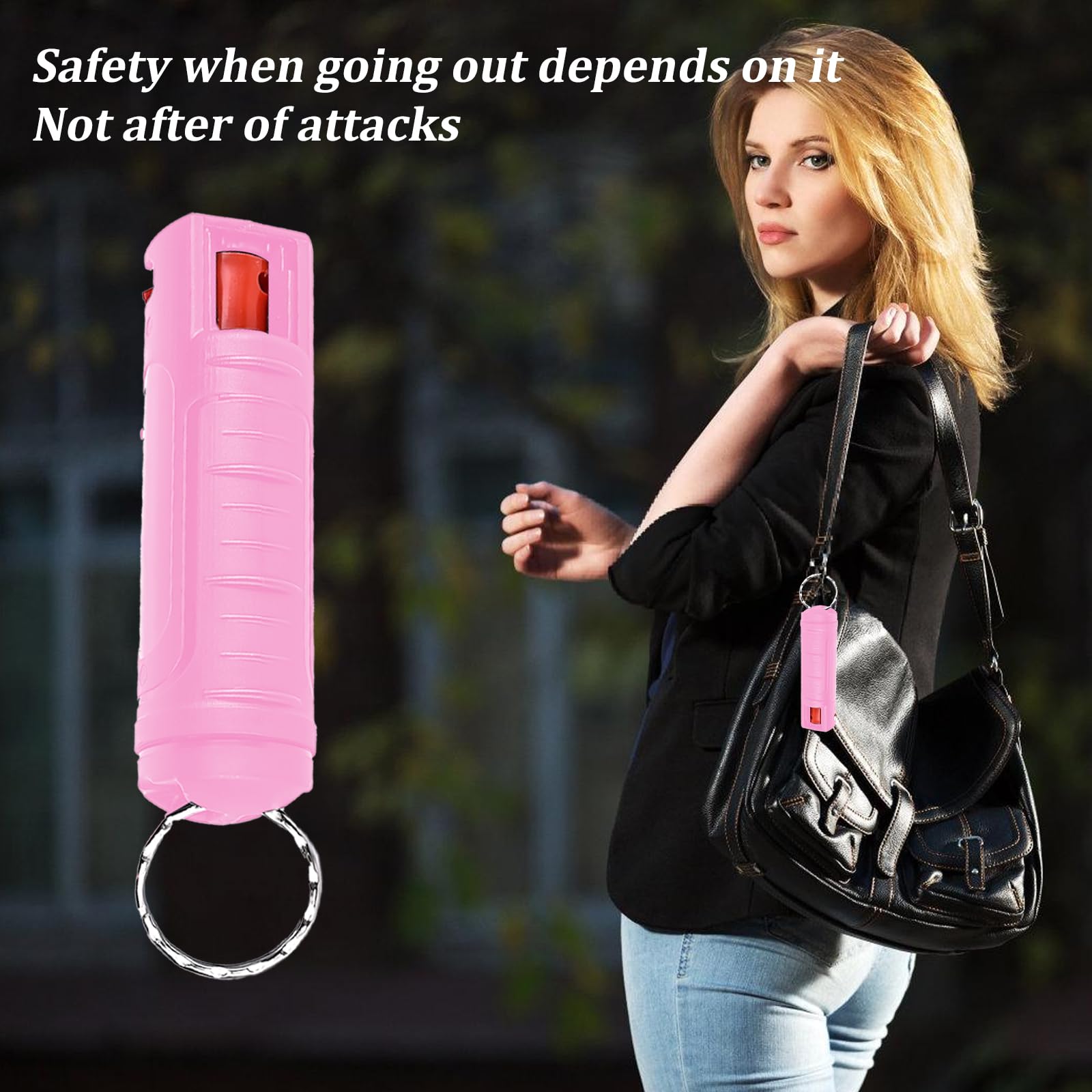 Pepper Spray Keychain - 4 Pack Self Defense Keychains with 20ml Pepper Spray for Women, Men & Kids - Easy to Use Personal Safety Protection for Walking, Jogging, Night Commute & Outdoor Activities
