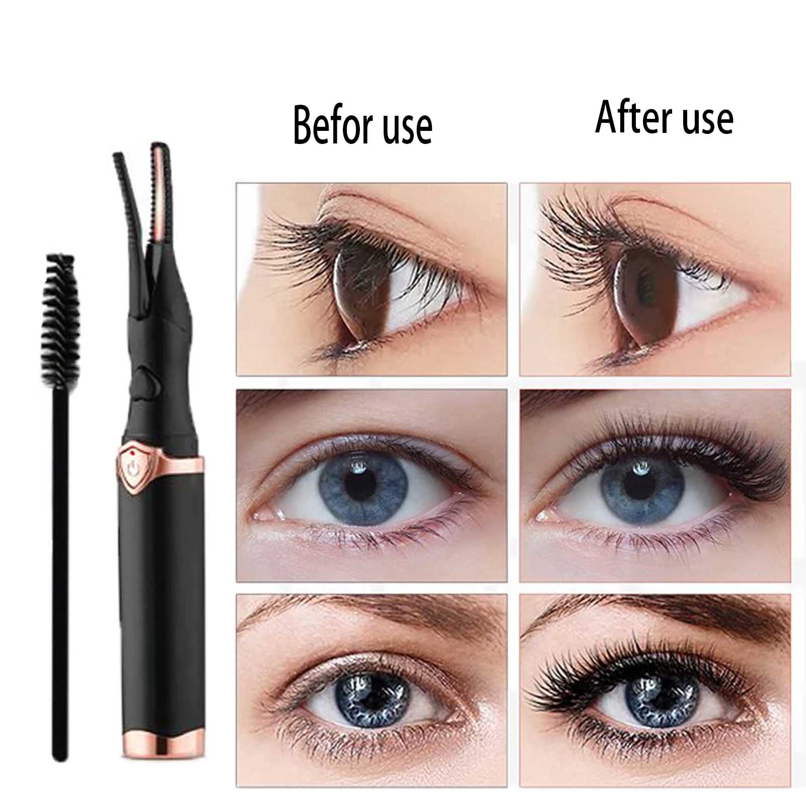 Rechargeable Heated Eyelash Curler with Comb - 3 Temperature Settings, USB Charging, 2-in-1 Clip & Built-in Comb Design - Perfect for Home Use, Travel & Professional Makeup Application