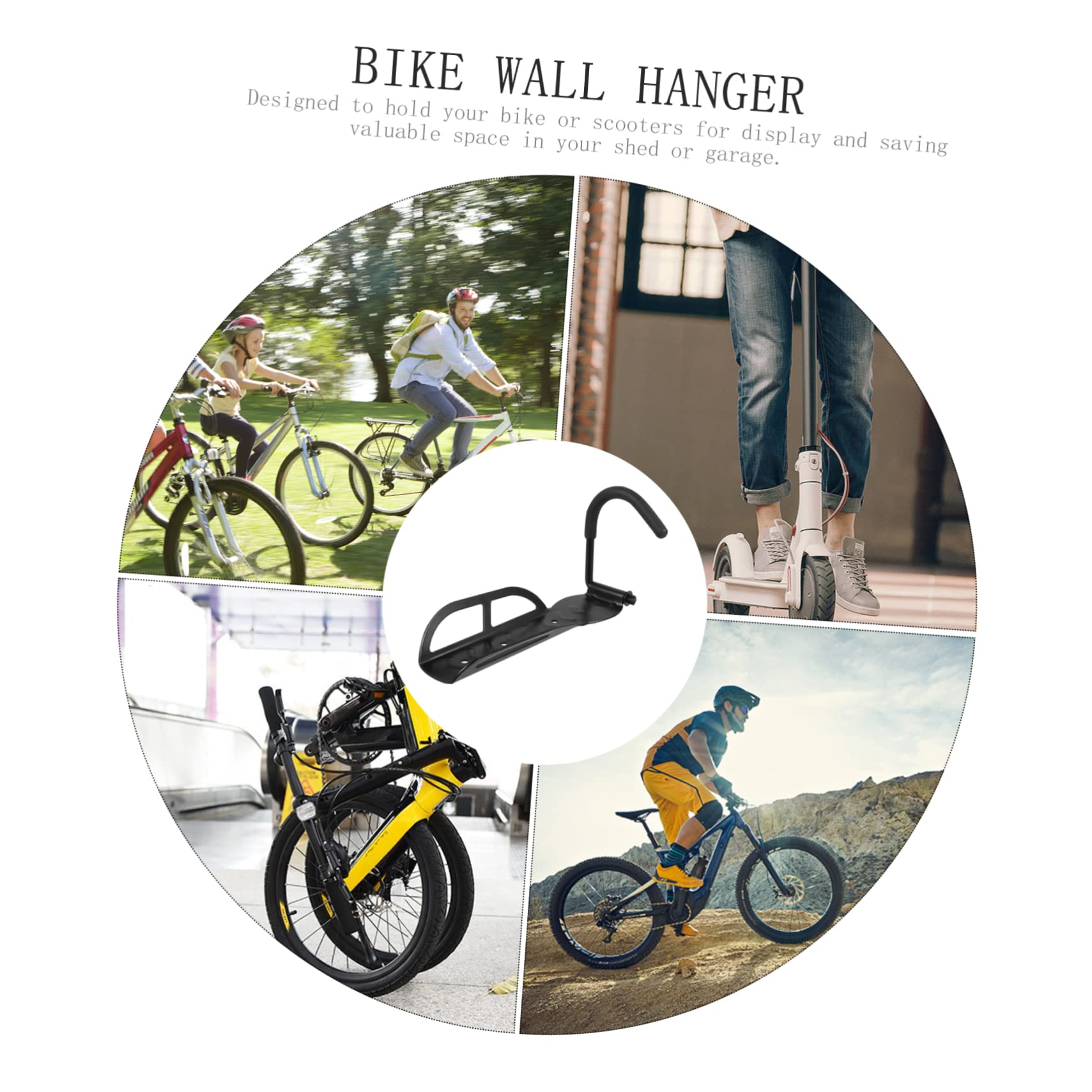 Vertical Bike Wall Mount Hanger - Space-Saving Bike Rack for Home & Garage Storage