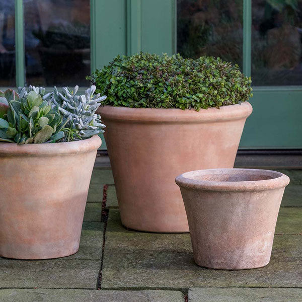 Cortona Terra Cotta Planter Set of 3 - Classic Italian Style Flower Pots for Indoor & Outdoor Plants - Perfect for Home Garden, Patio, and Balcony Decor