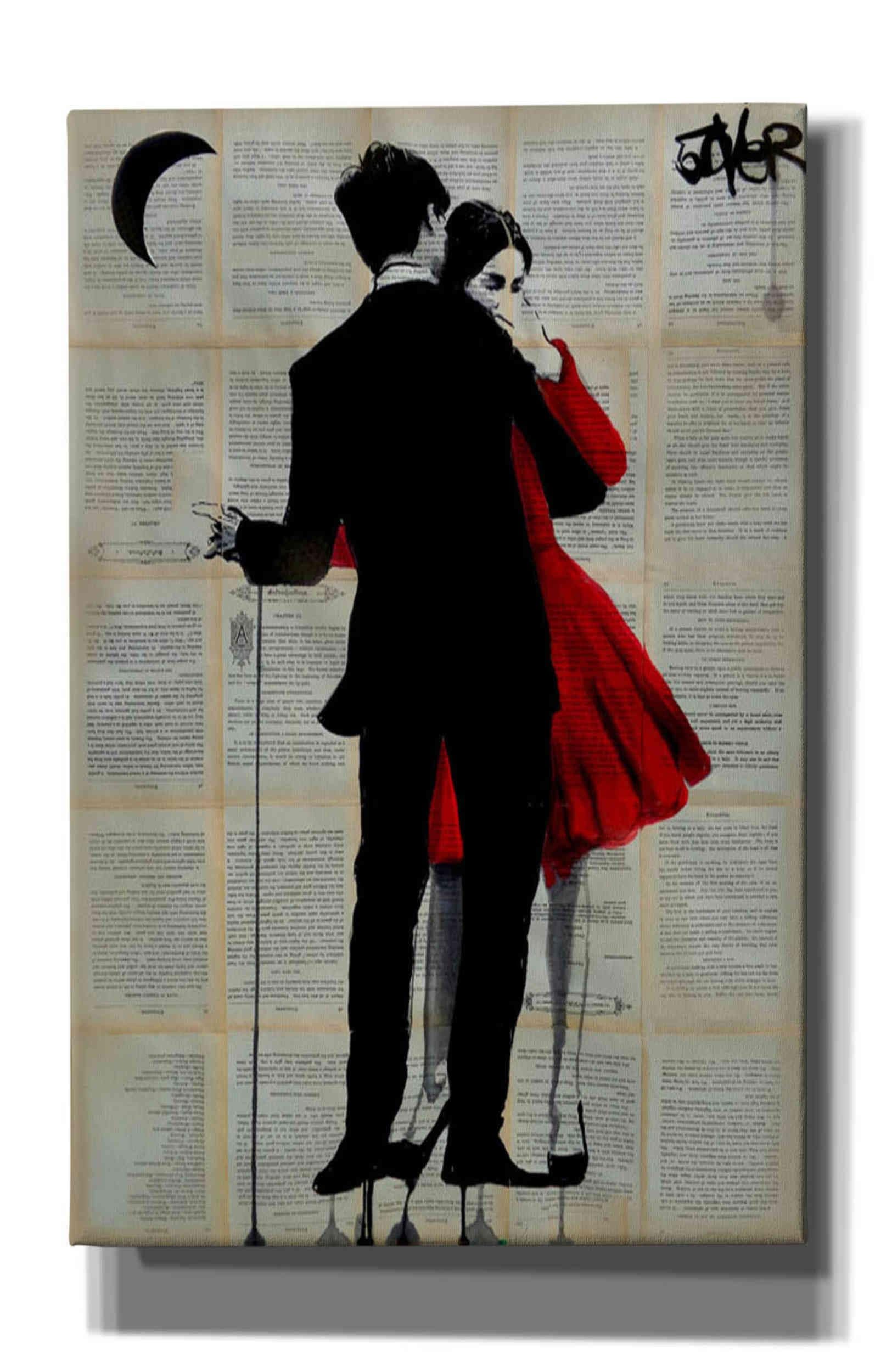 True Romance by Loui Jover - Premium Canvas Wall Art Print 26x40 Inches - Romantic Home Decor for Bedroom, Living Room & Office