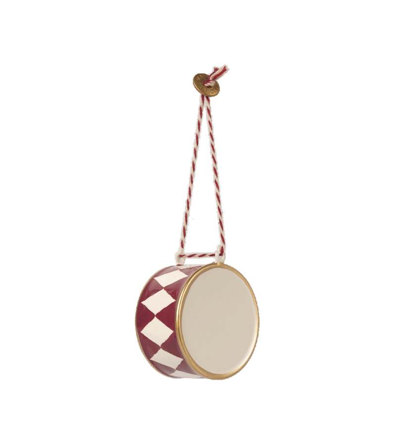 Maileg Large Red Metal Drum Ornament - Vintage Home Decor for Living Room, Nursery & Christmas Tree | Unique Gift for Kids & Collectors